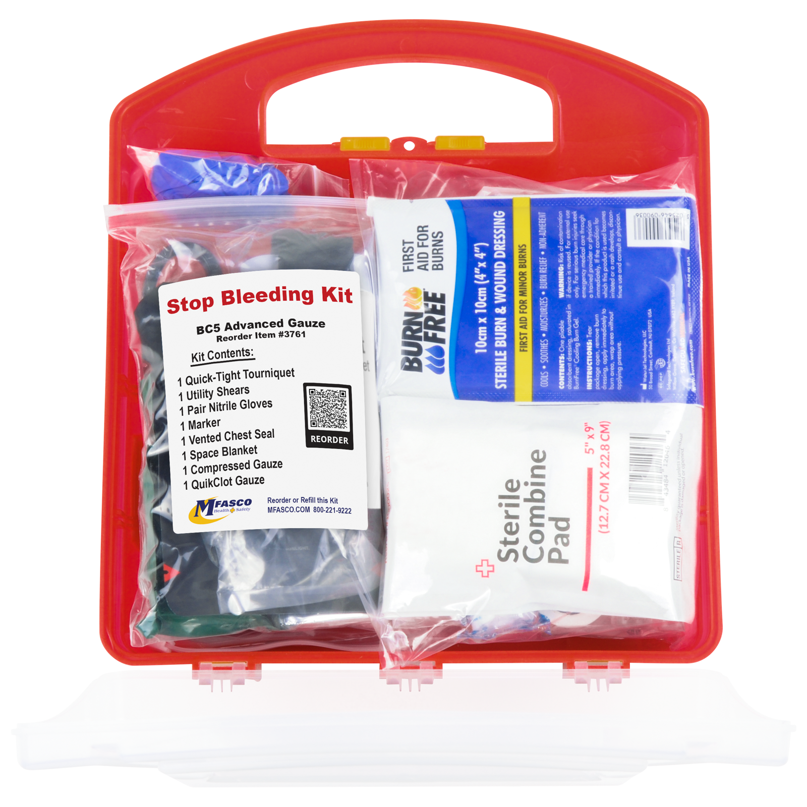 Stop The Bleed First Aid Kit Combo Plastic Case