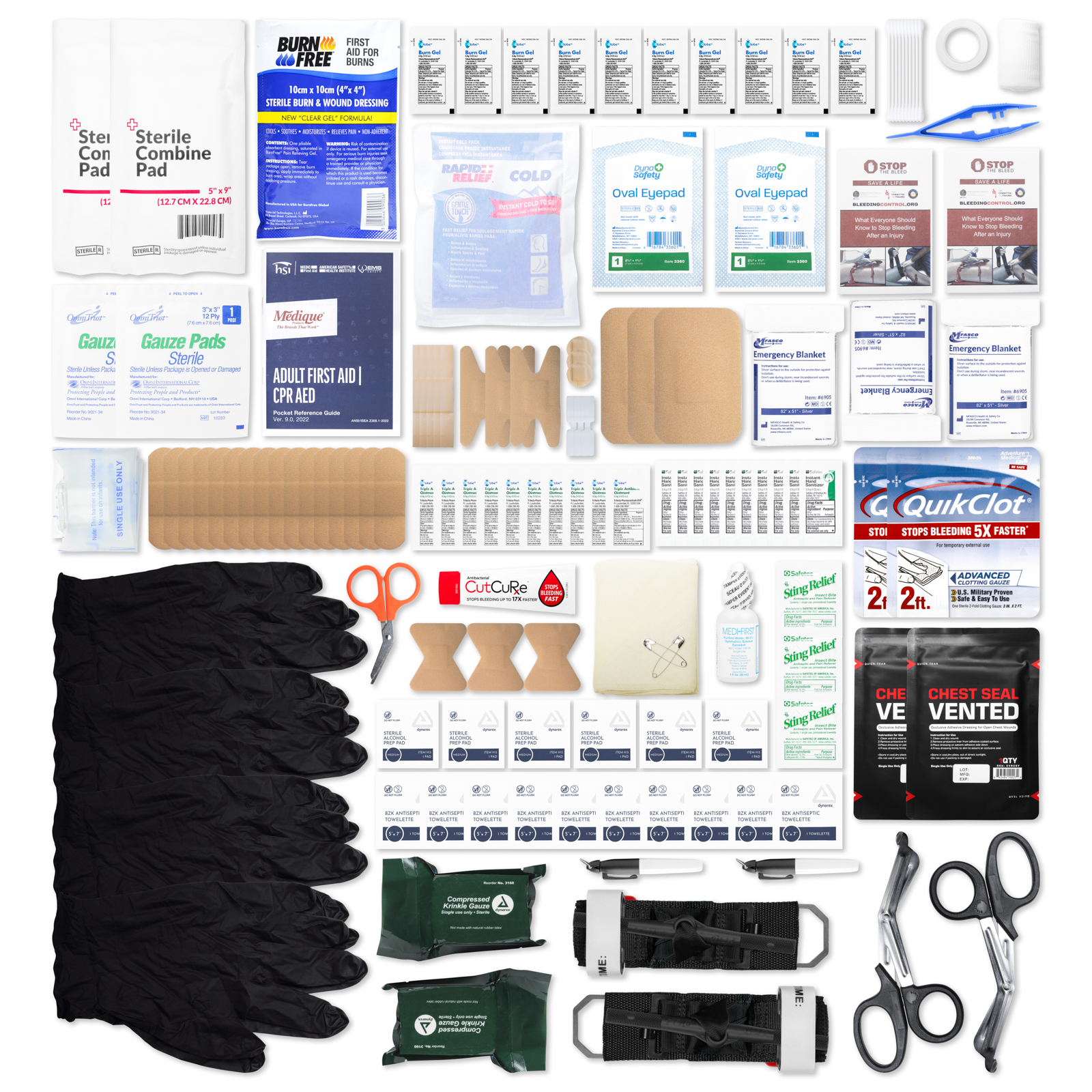 Stop The Bleed First Aid Kit Combo Plastic Case