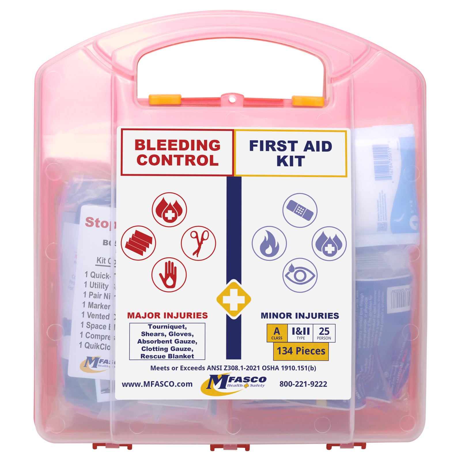 Stop The Bleed First Aid Kit Combo Plastic Case