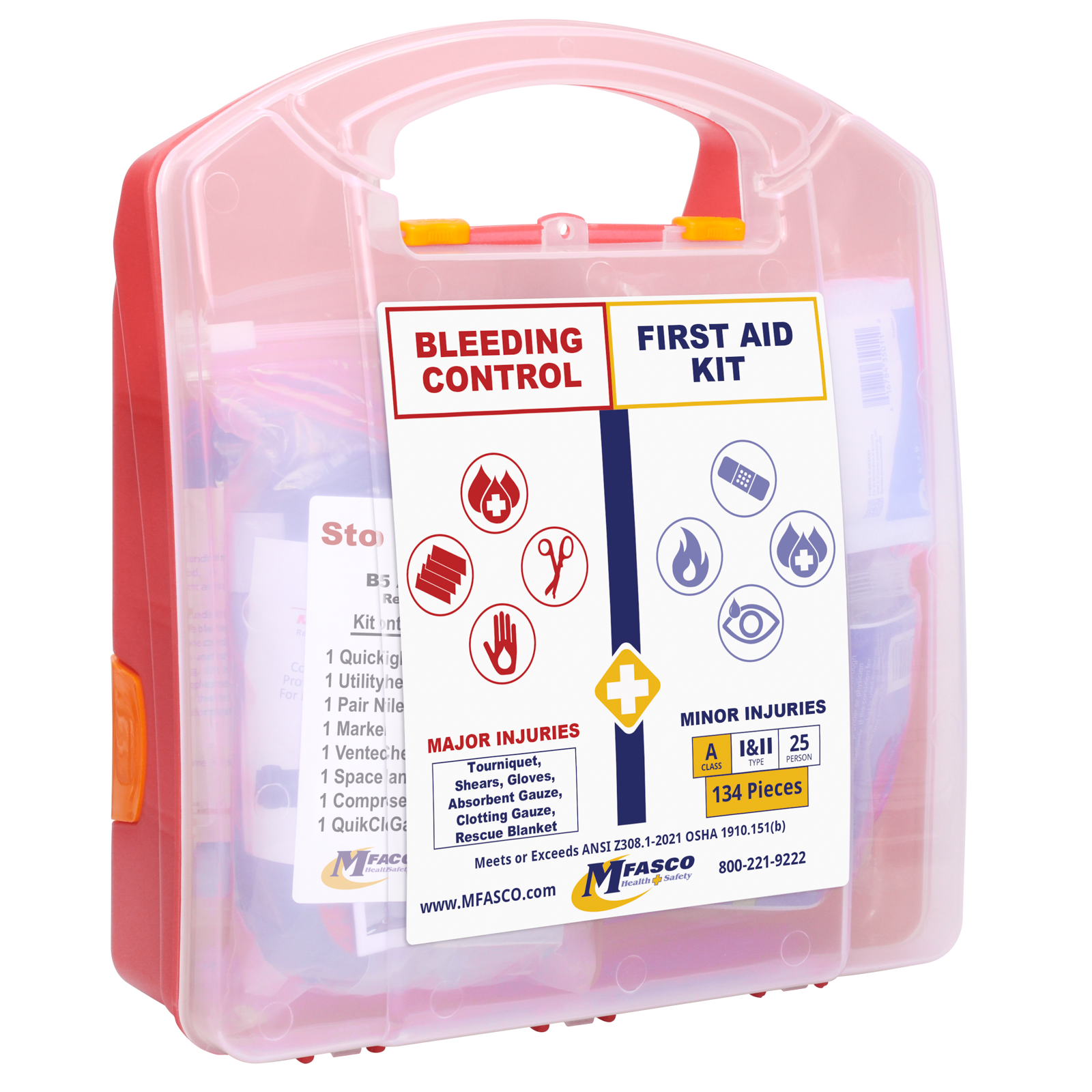 Stop The Bleed First Aid Kit Combo Plastic Case