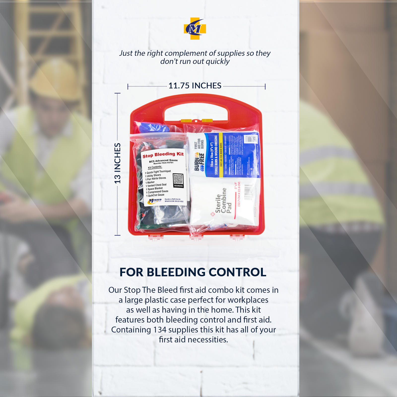 Stop The Bleed First Aid Kit Combo Plastic Case