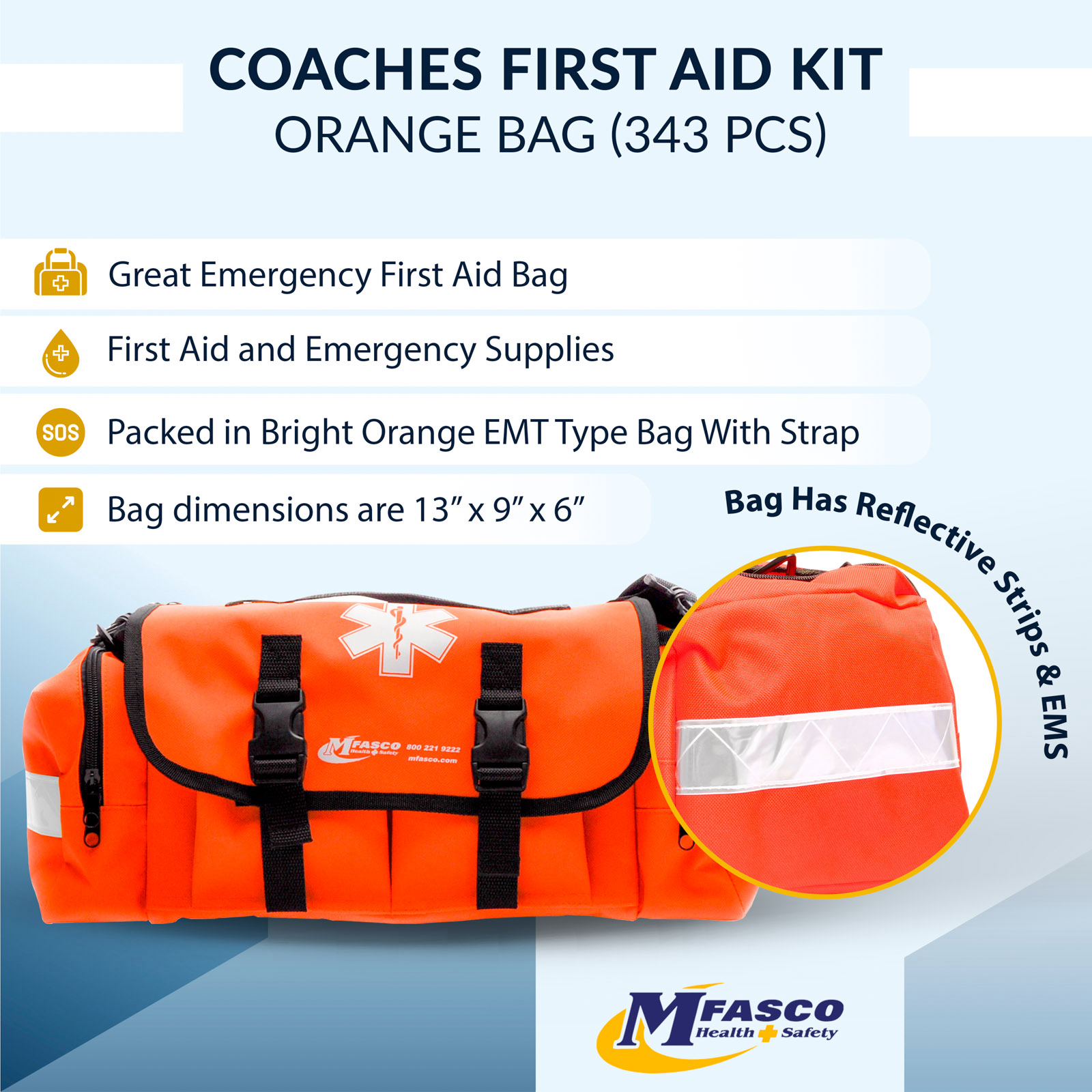 Coaches First Aid Kit Orange Bag