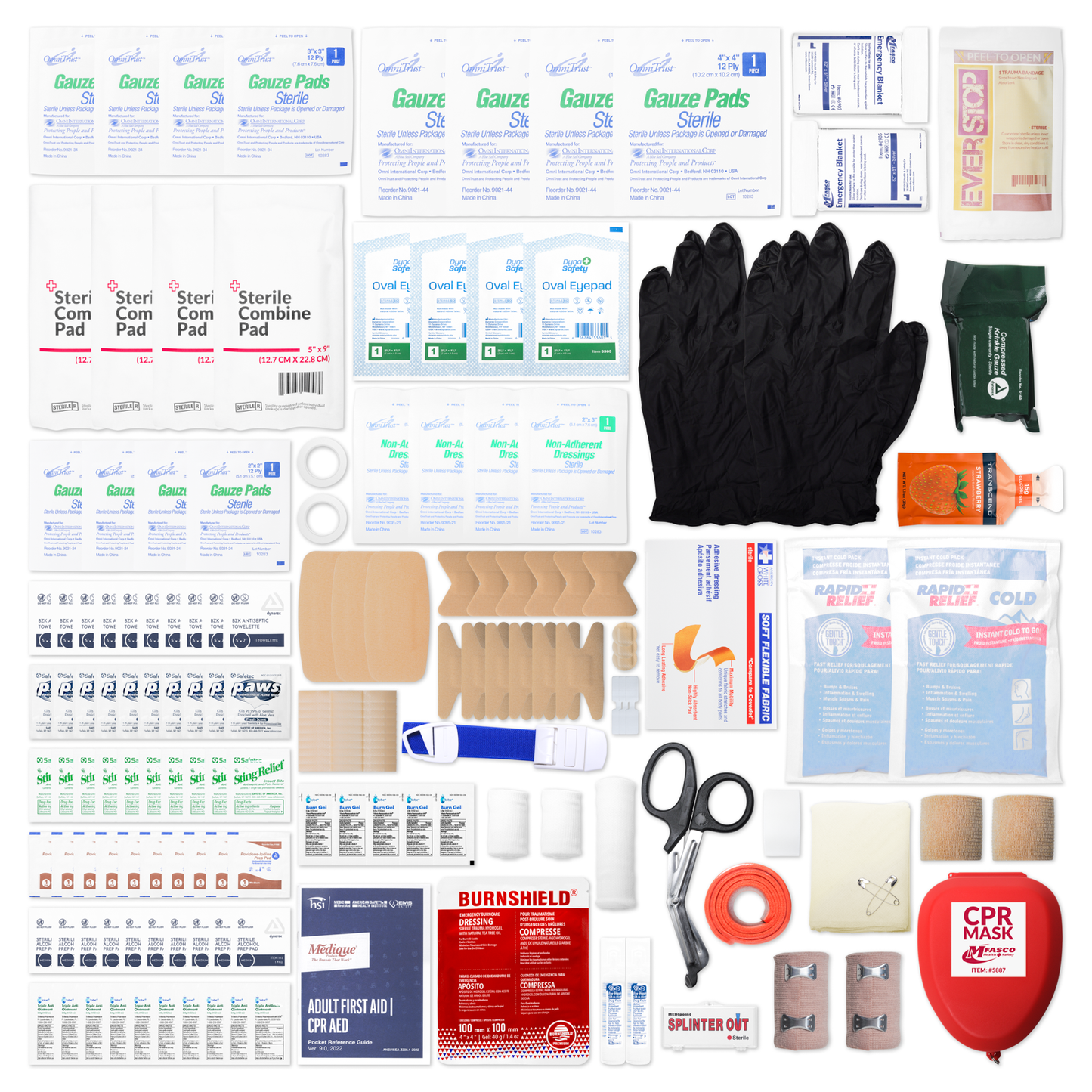First Aid Kit Refill for Go-Bags, Emergency Bags, Sports Bags 250 Piece Class A