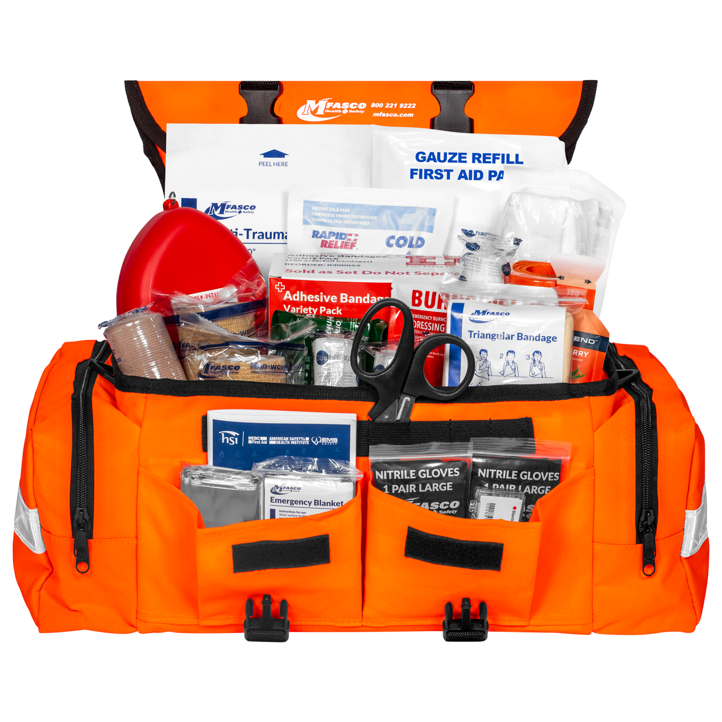 First Aid Bag Kit Large Orange MFA 250 Piece