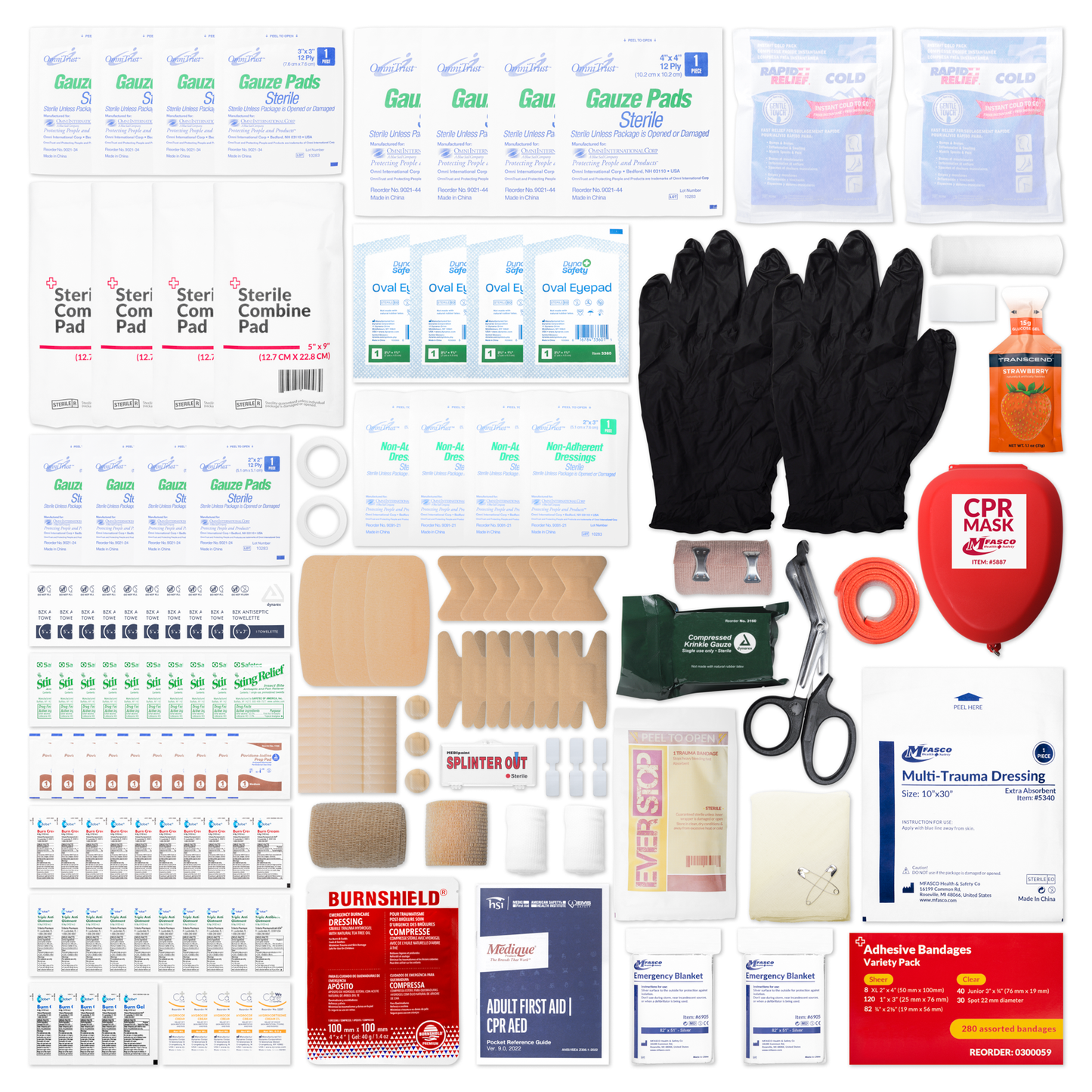 First Aid Bag Kit Large Orange MFA 250 Piece