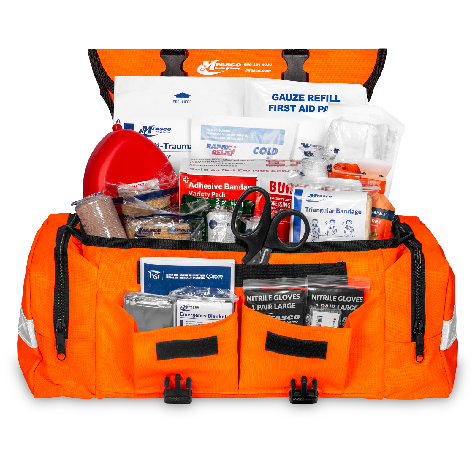 First Aid Bag Kit Large Orange MFA 250 Piece