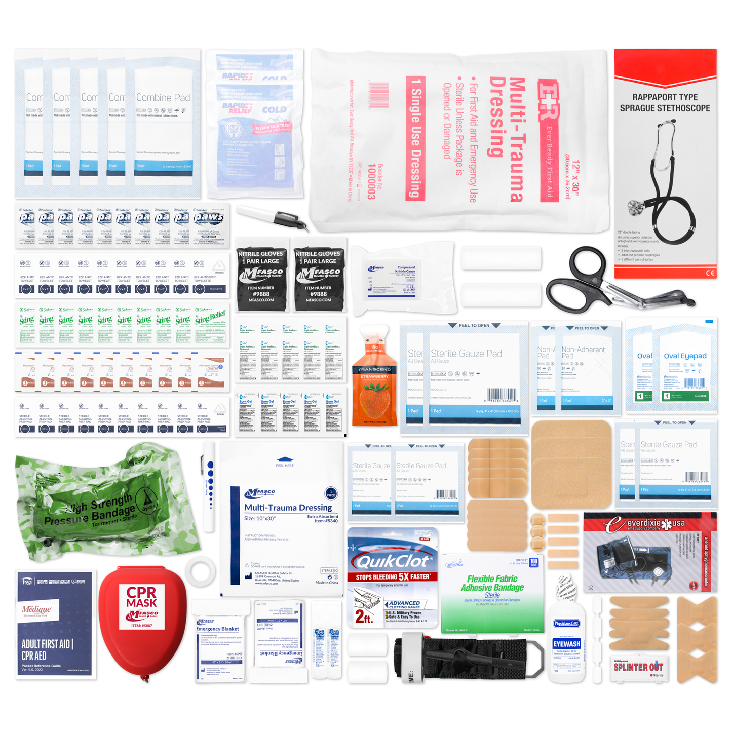 Refill for First Responder Trauma & Bleeding Kits Includes Bleeding Control Dressing 275 Piece