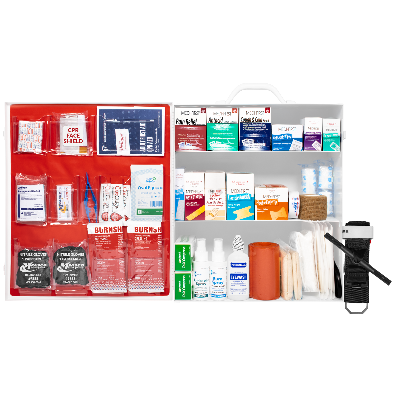 3 Shelf First Aid Kit Osha Fill with Medication & Logo