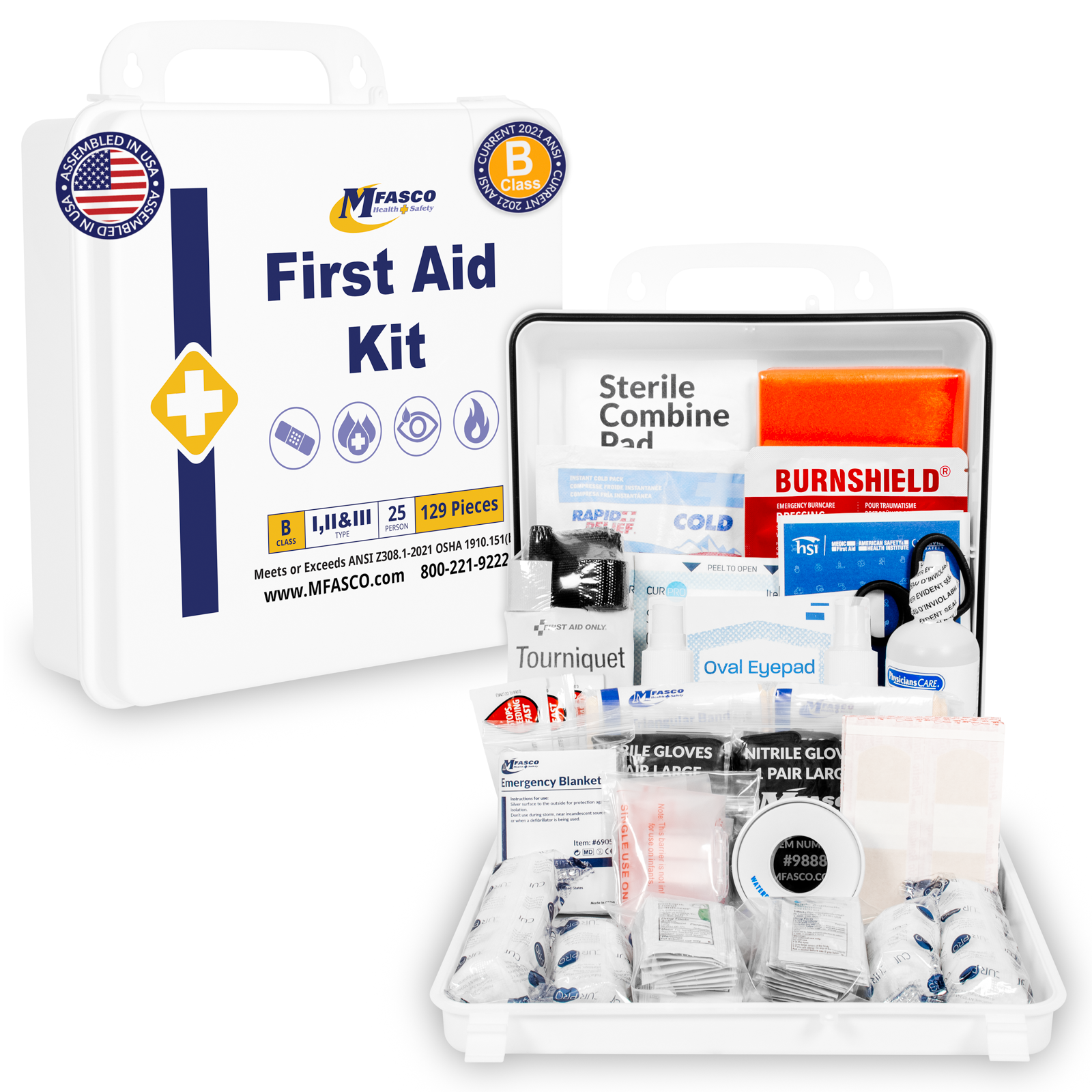 First Aid Kit OSHA Class B in Plastic Case | MFASCO Health & Safety