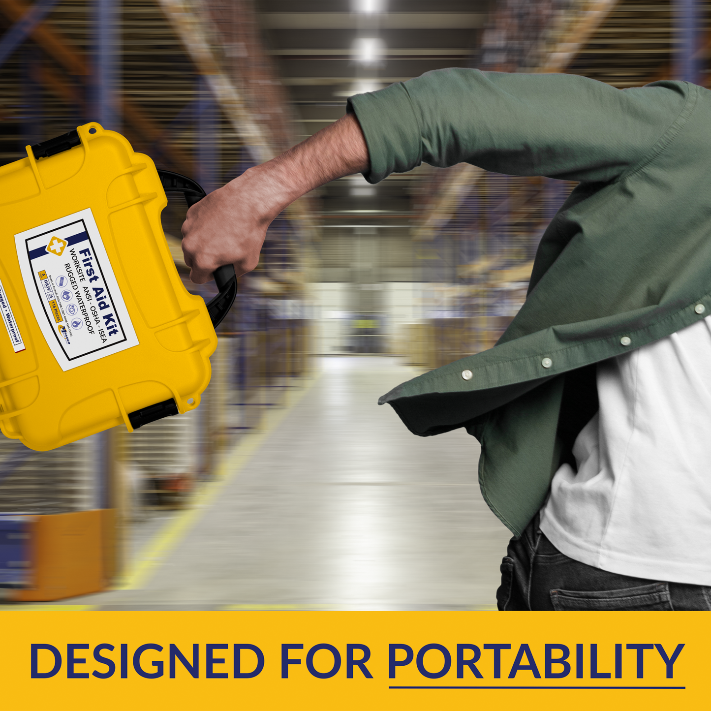 Class A Rugged/Waterproof First Aid Kit Yellow Case