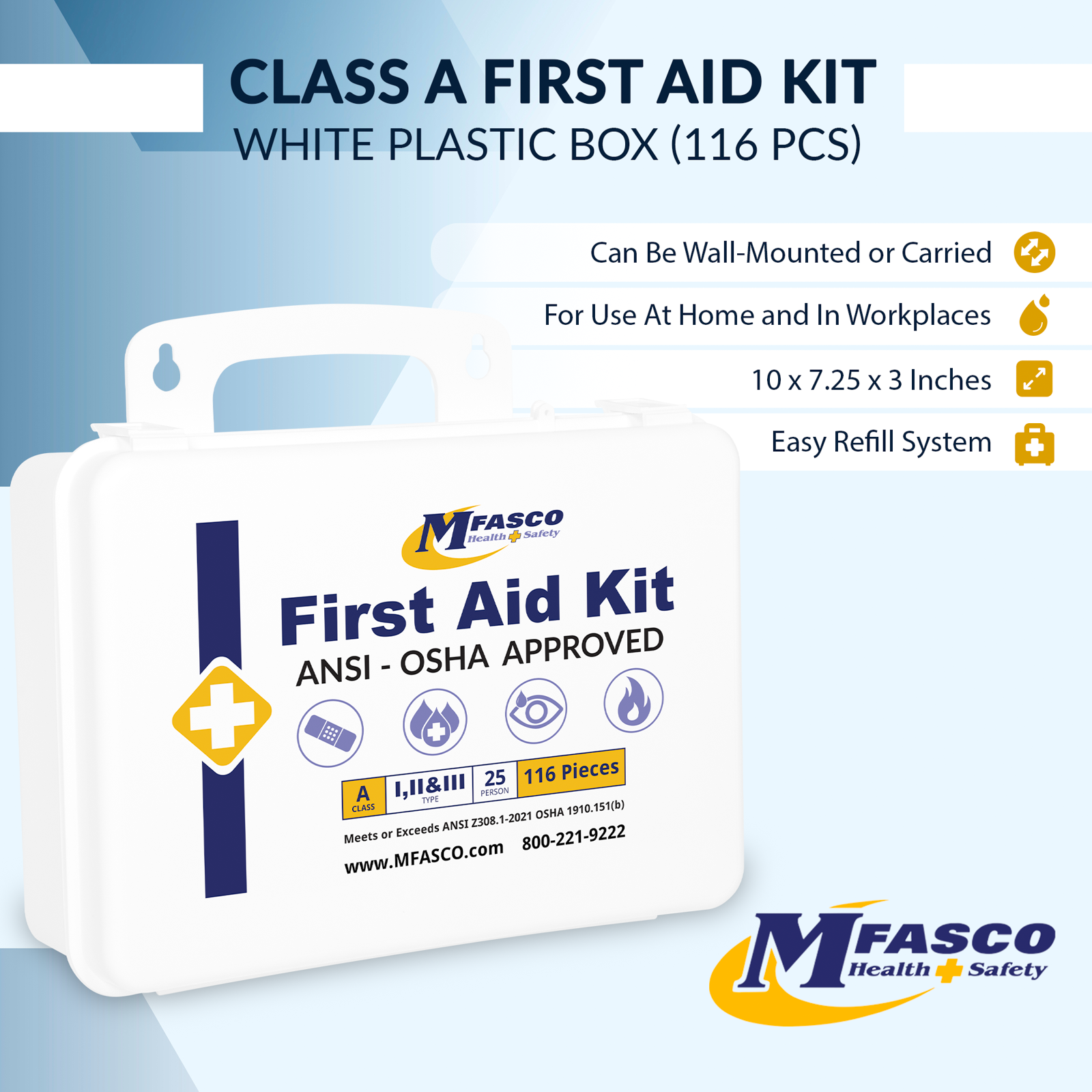 First aid Kit Plastic Class A Fill