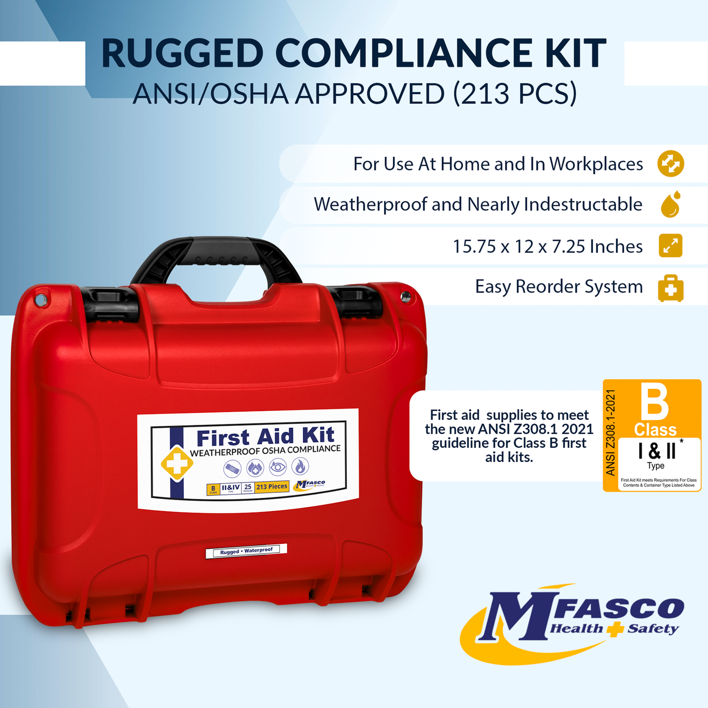 OSHA Compliance First Aid Kit Rugged Case