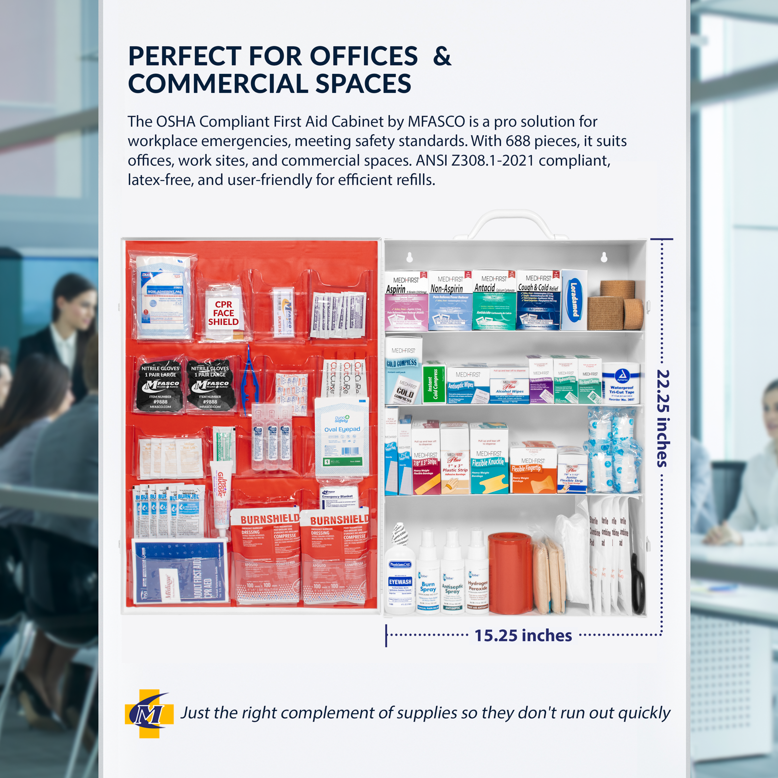 Firstaid Kit 4 Shelf W/Fill Complete No Logo