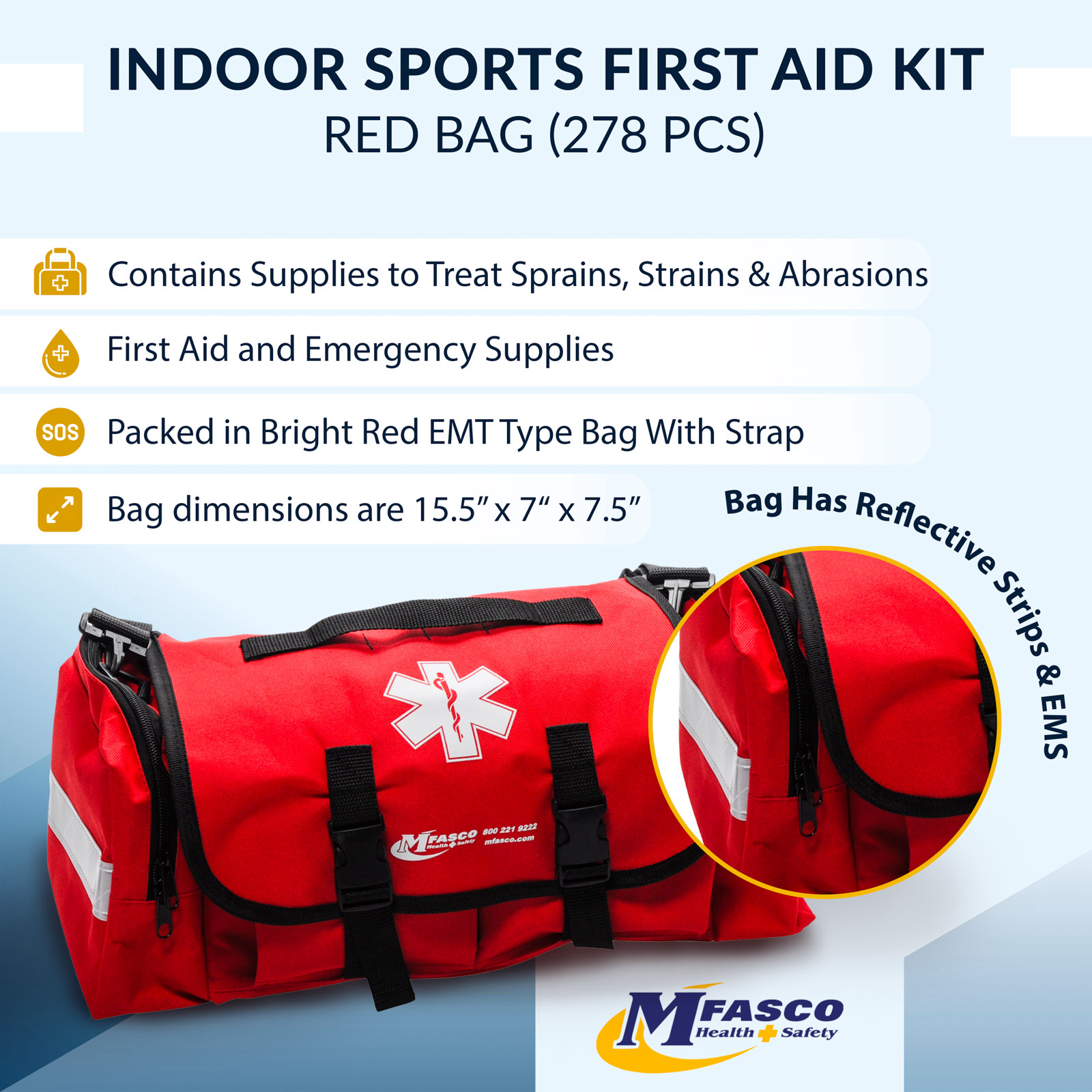 Sports First Aid Kit Indoor Play Red Bag
