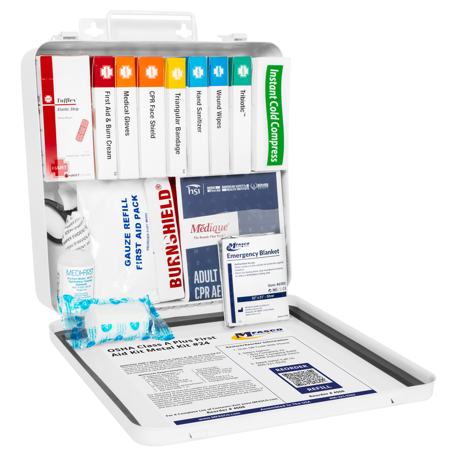OSHA Class A Plus First Aid Kit Metal Kit #24