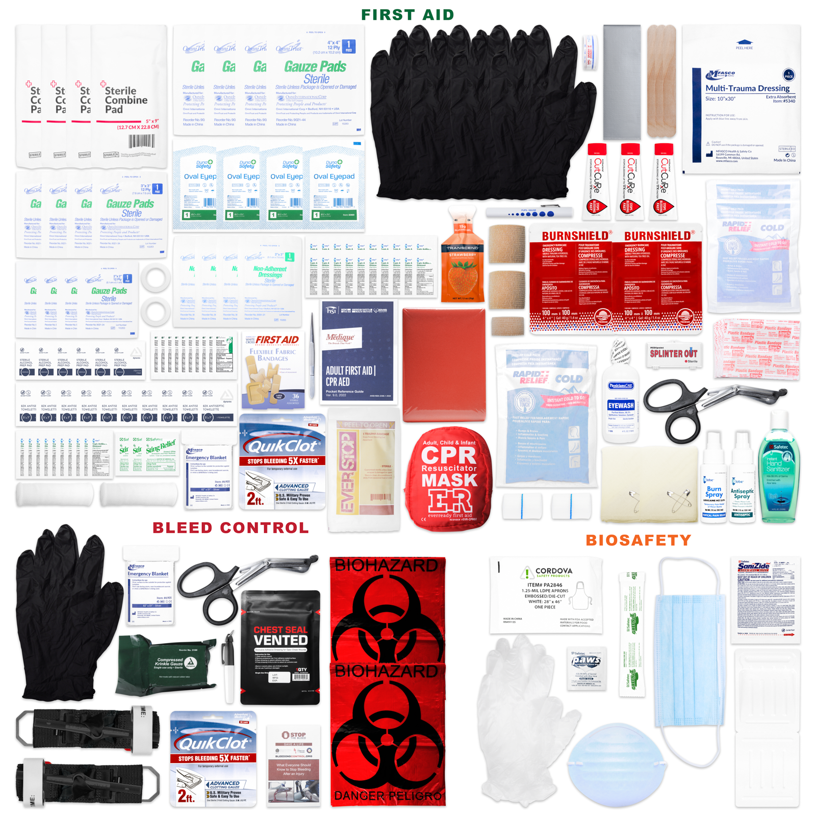 OSHA Complete Compliance First Aid Kit Red Bag