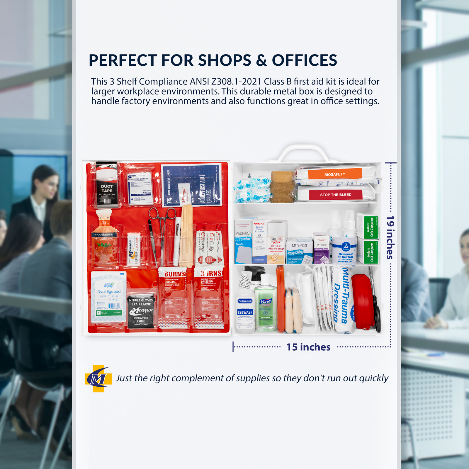 3 Shelf Compliance First Aid PPE Bleeding Kit