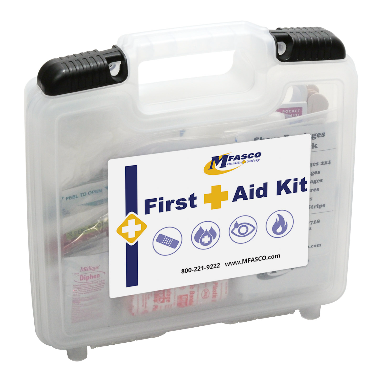 First Aid Kit MFA Clear Plastic 217 Pieces