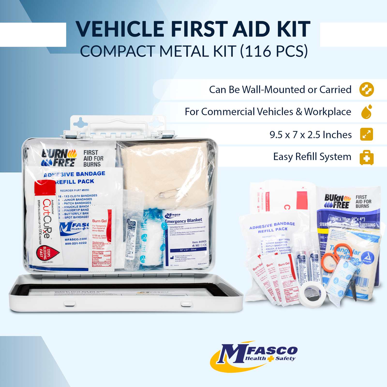 First Aid Kit #16 Metal DOT ANSI Class A