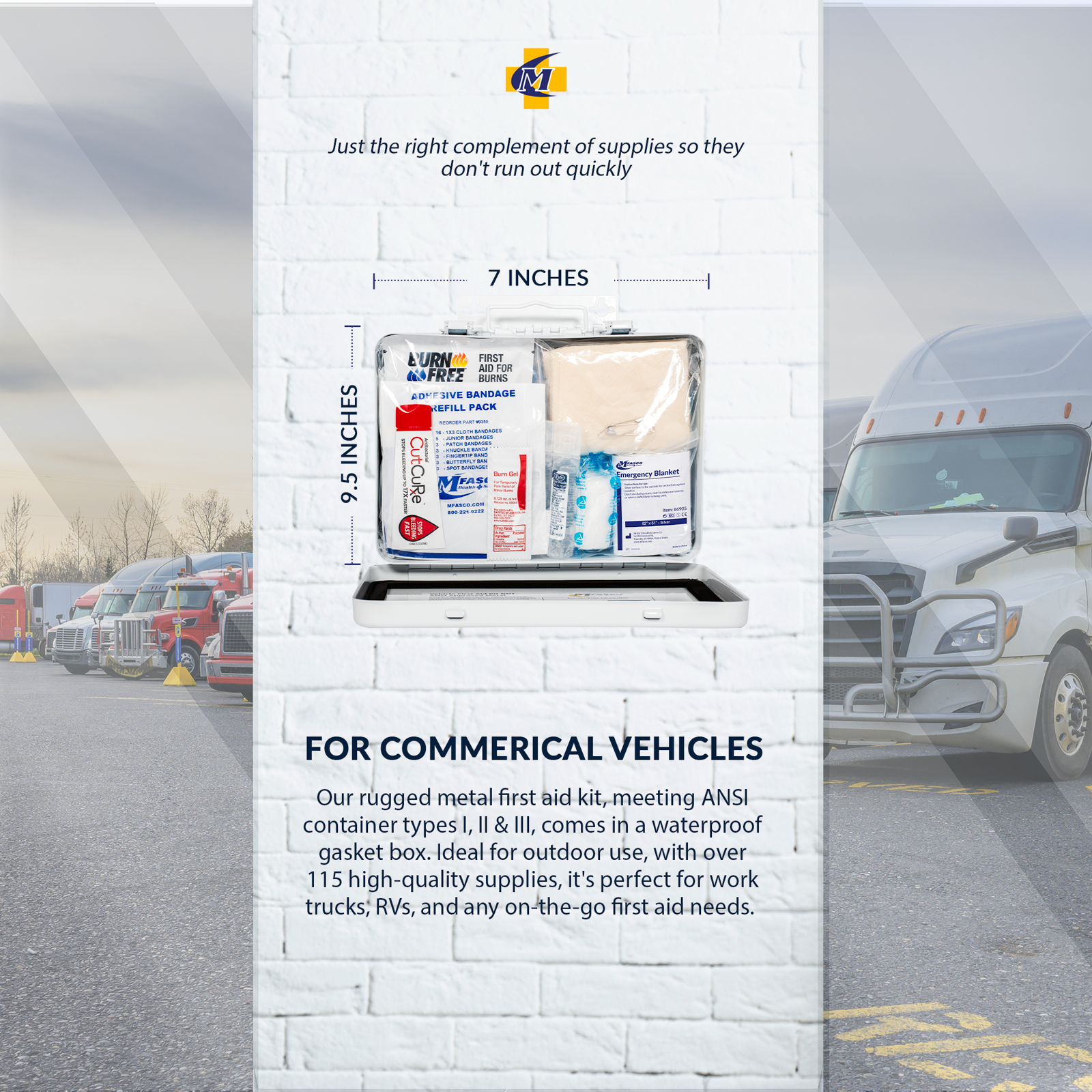 First Aid Kit #16 Metal DOT ANSI Class A