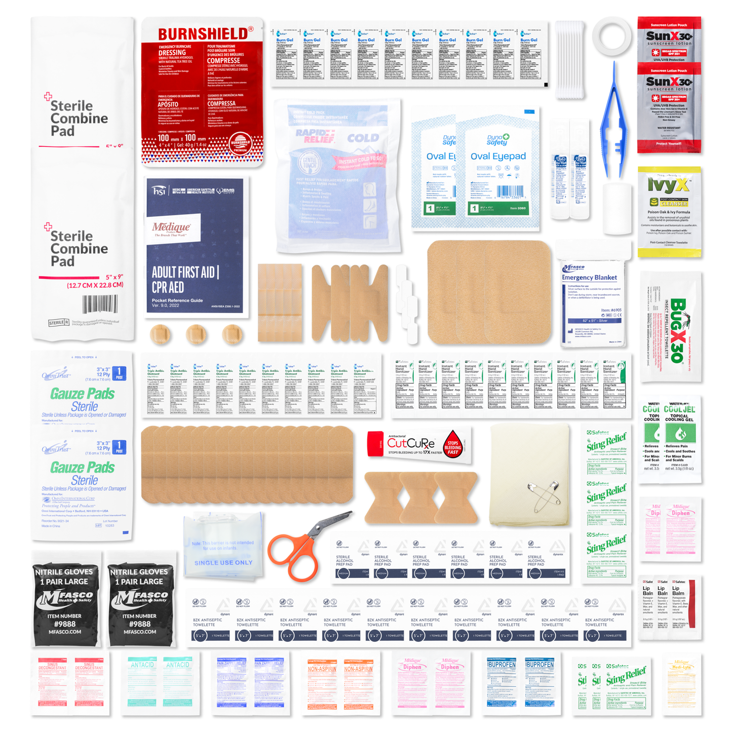DOT Deluxe First Aid Kit Refill Pack 142 Piece OSHA/ANSI/DOT Required Supplies