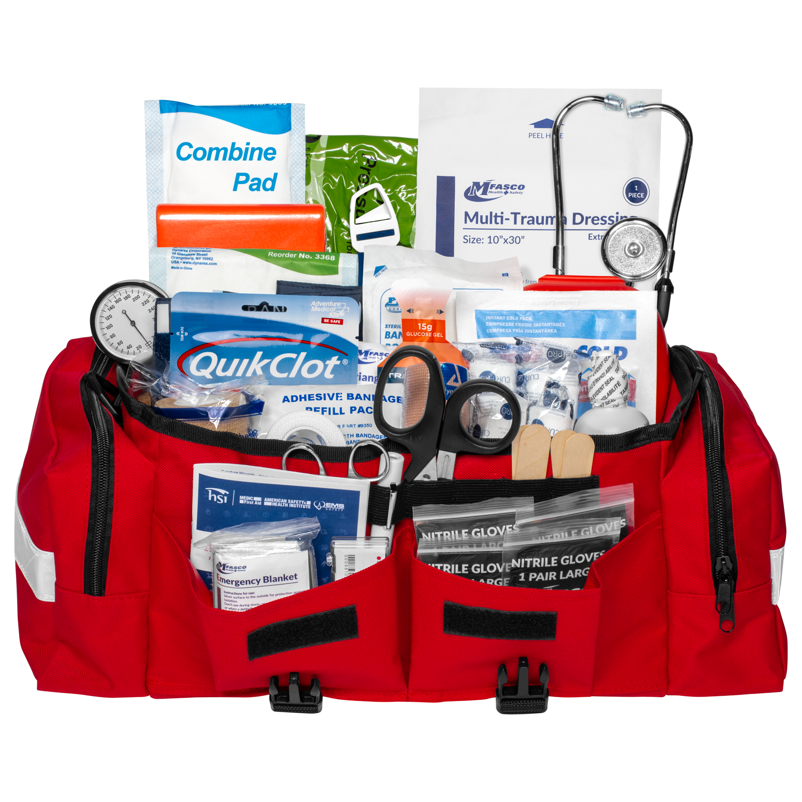 Emergency Medical Kit Red Bag 160 Piece