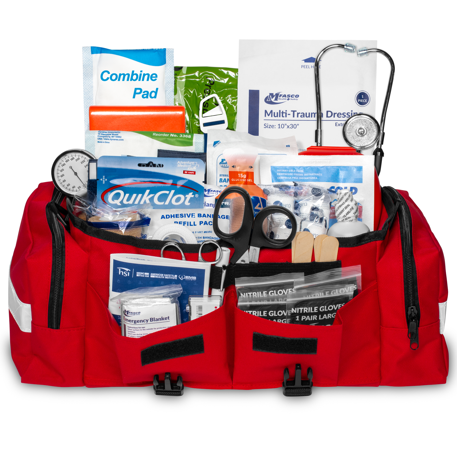 Emergency Medical Kit Red Bag 160 Piece