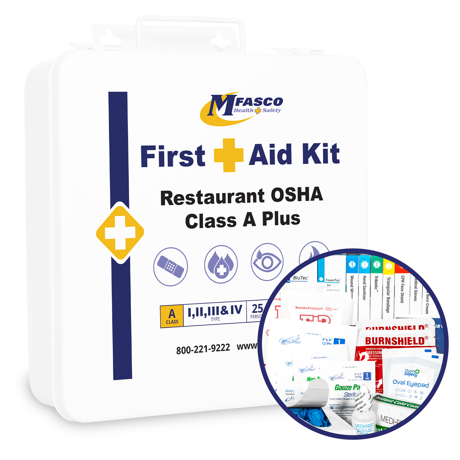 Restaurant OSHA Class A Plus Metal First Aid Kit