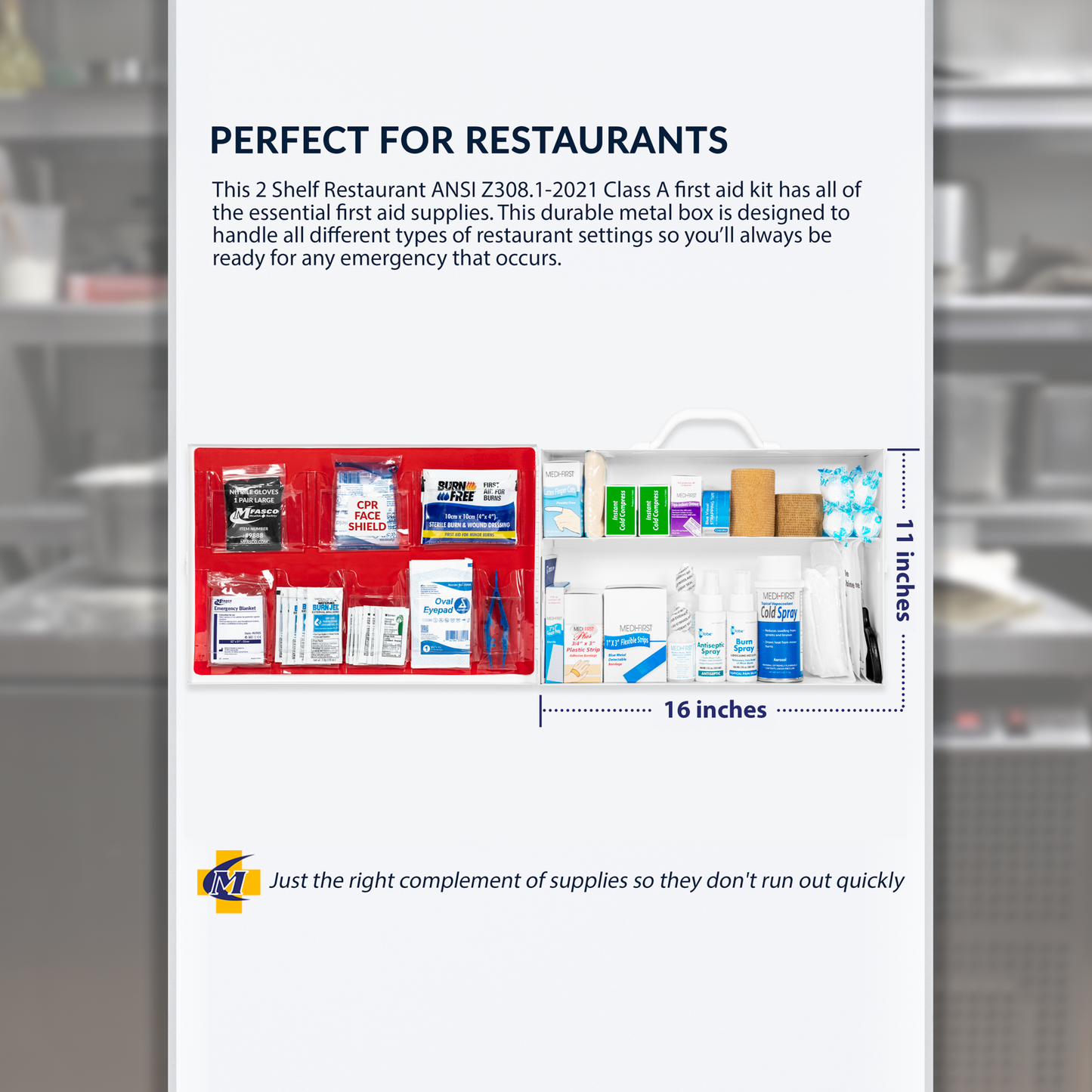 Restaurant First Aid Kit 2 Shelf Class A