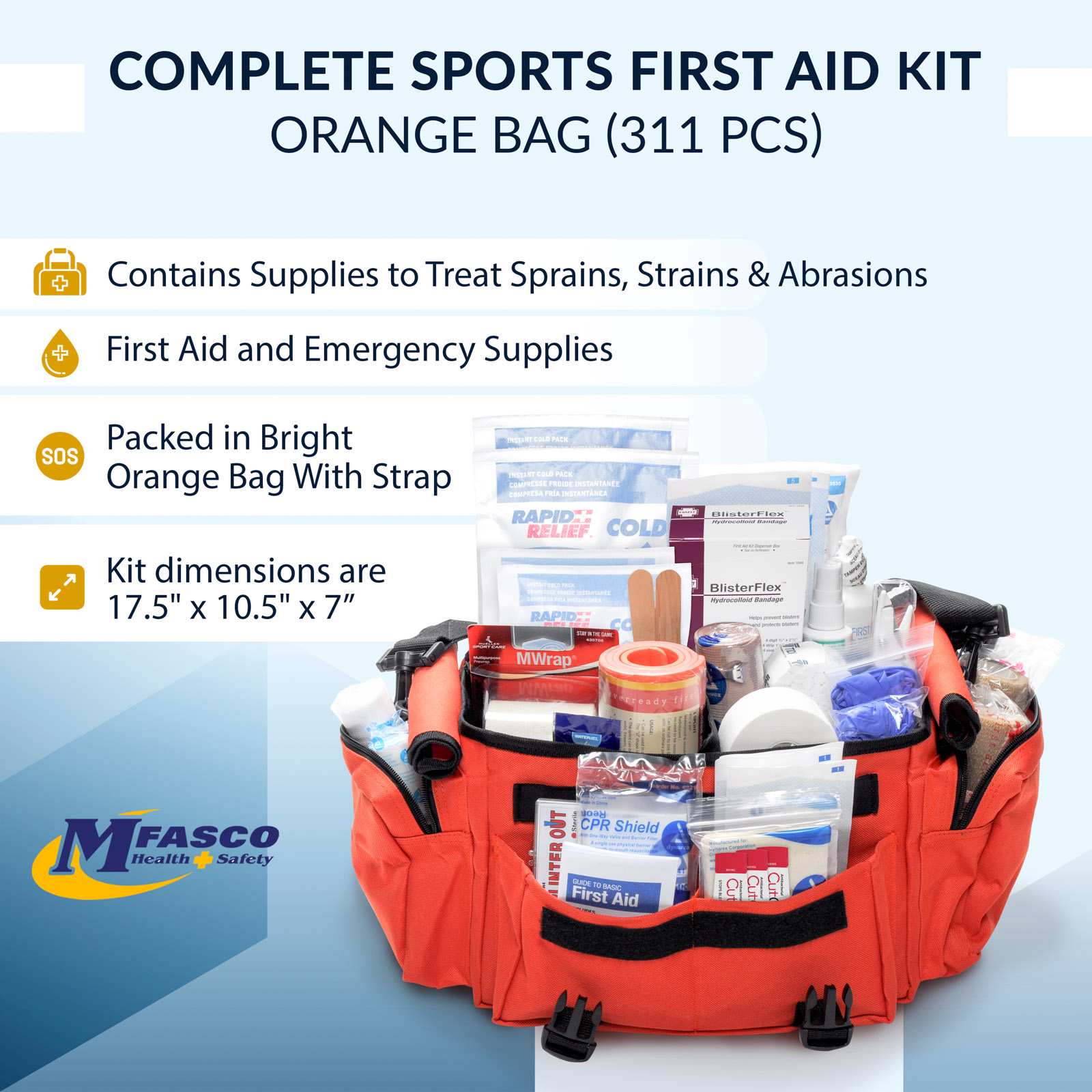 Firstaid kit Sports Fill Orange Bag Complete