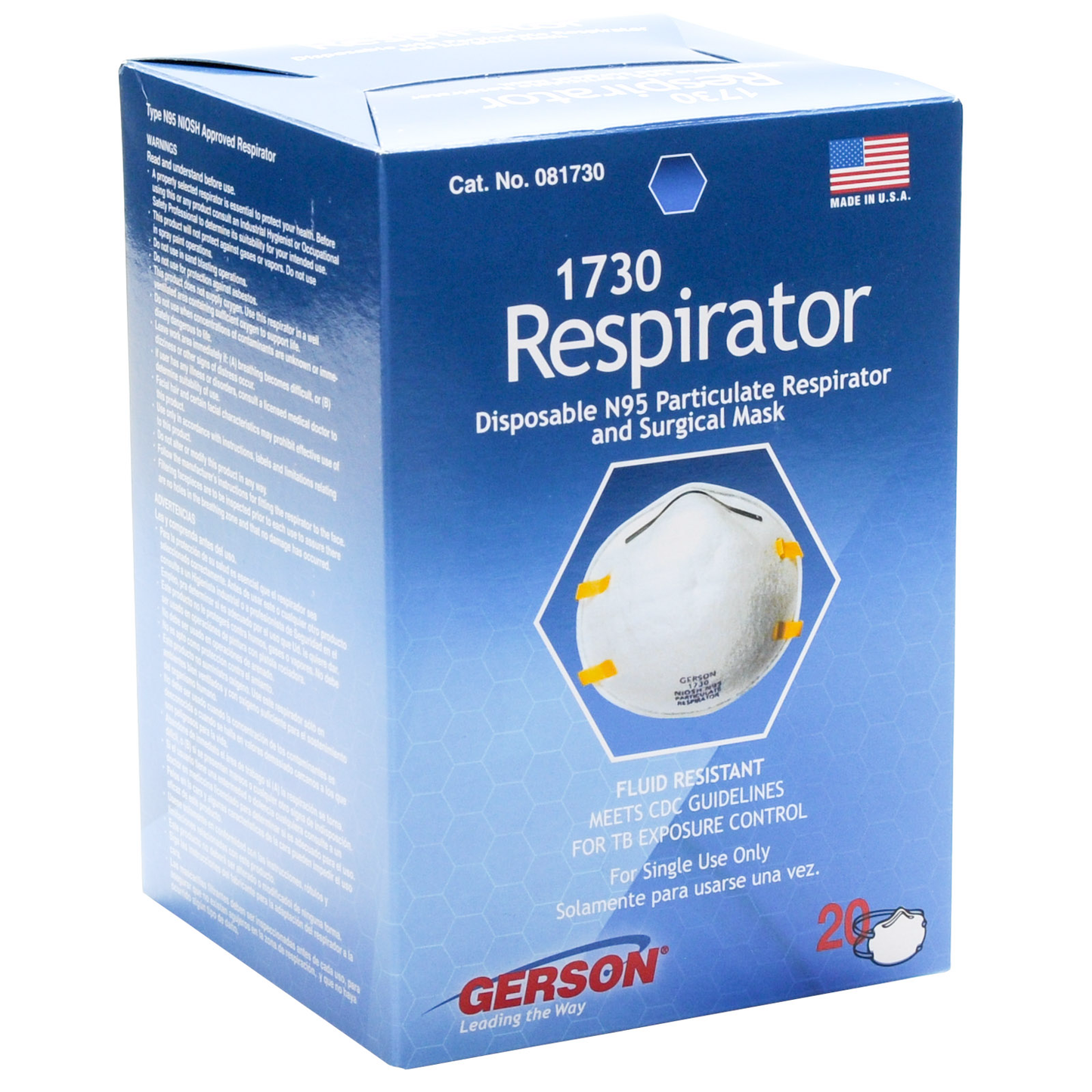 Gerson #1730 N95 Disposable Respirator 20/box