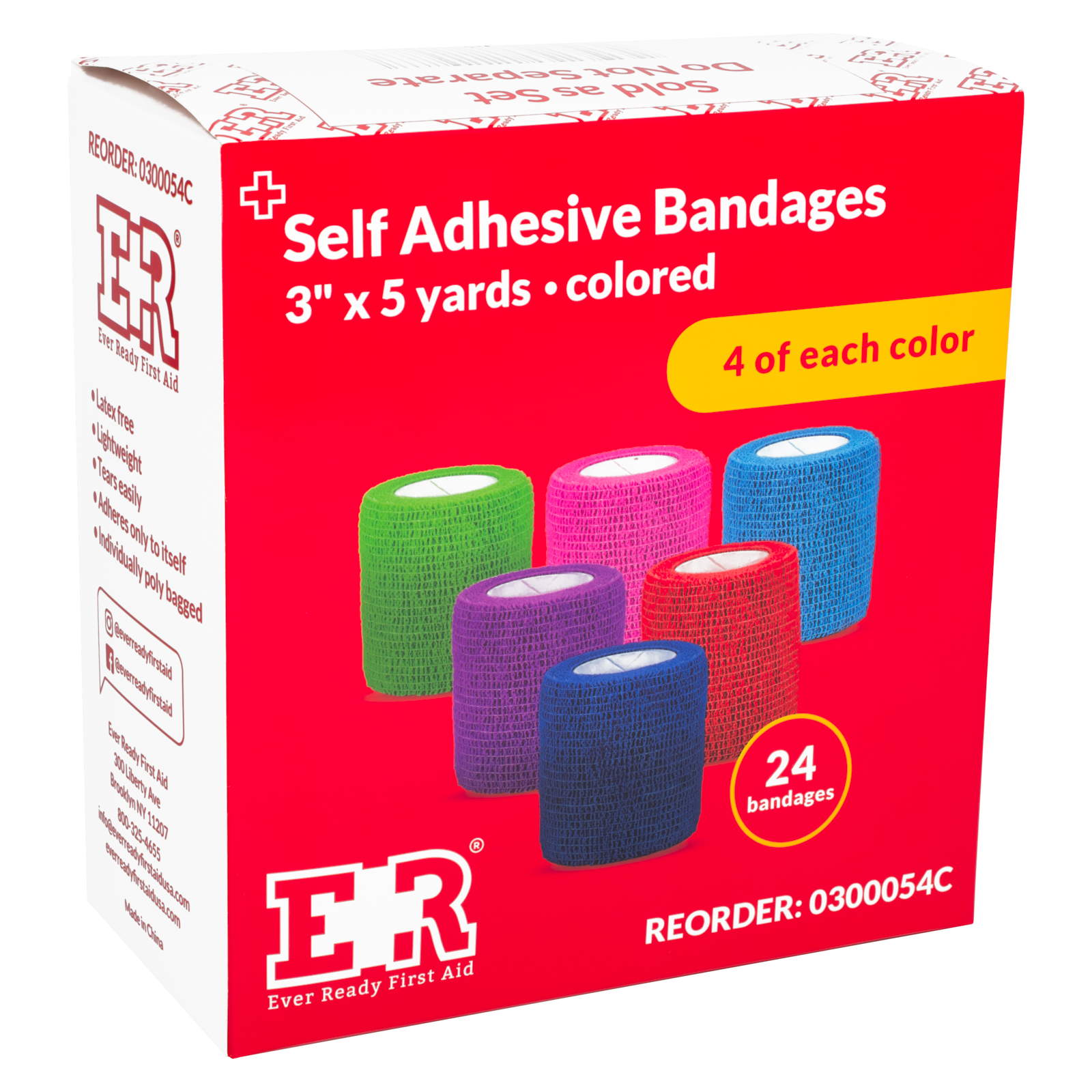 Elastic Bandage Wrap Self Adherent Colors Bulk Box