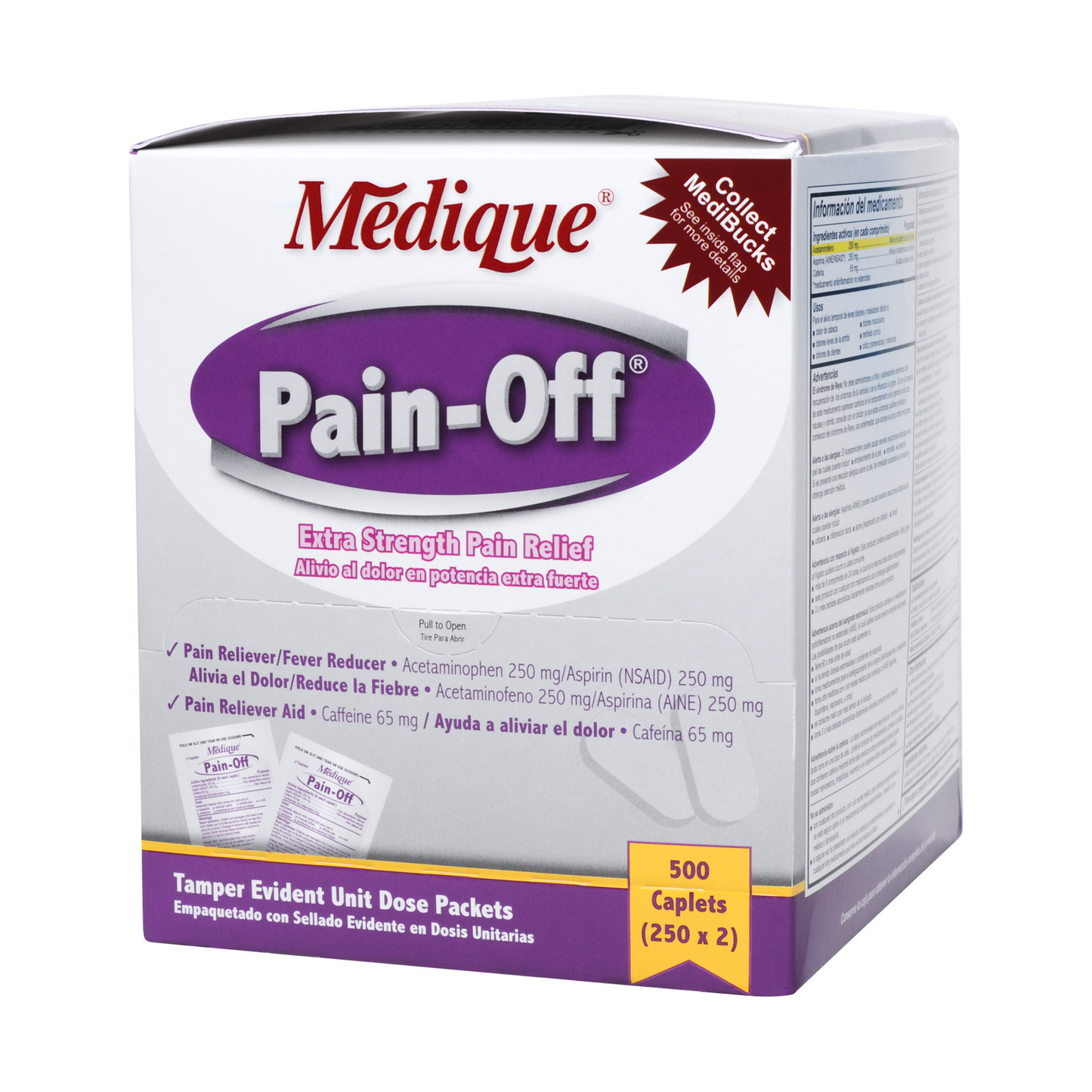 Medique Pain Off Pain Relief Medication Industrial Packets 250 X 2