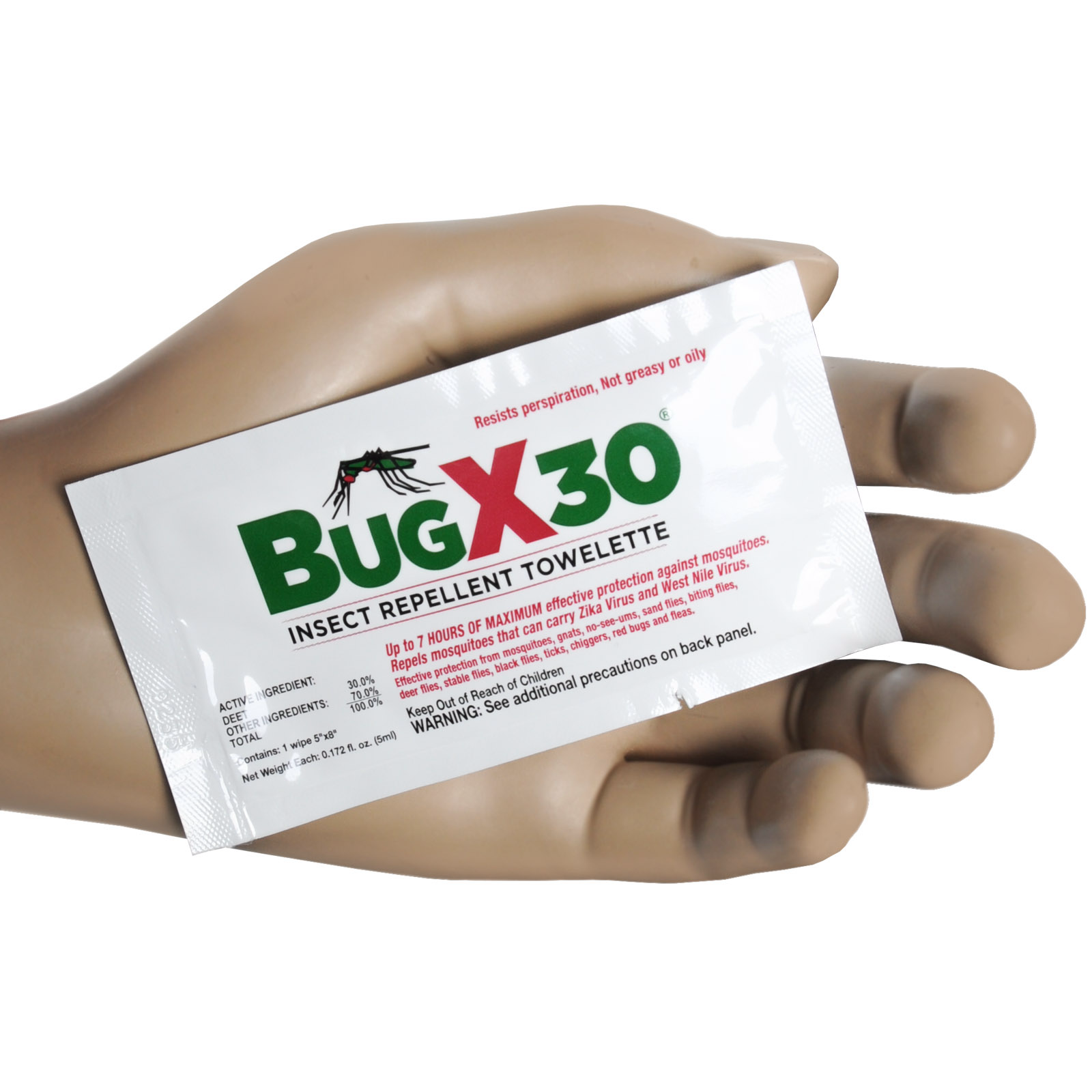 Bug X 30 Insect Repellent Wipes Each