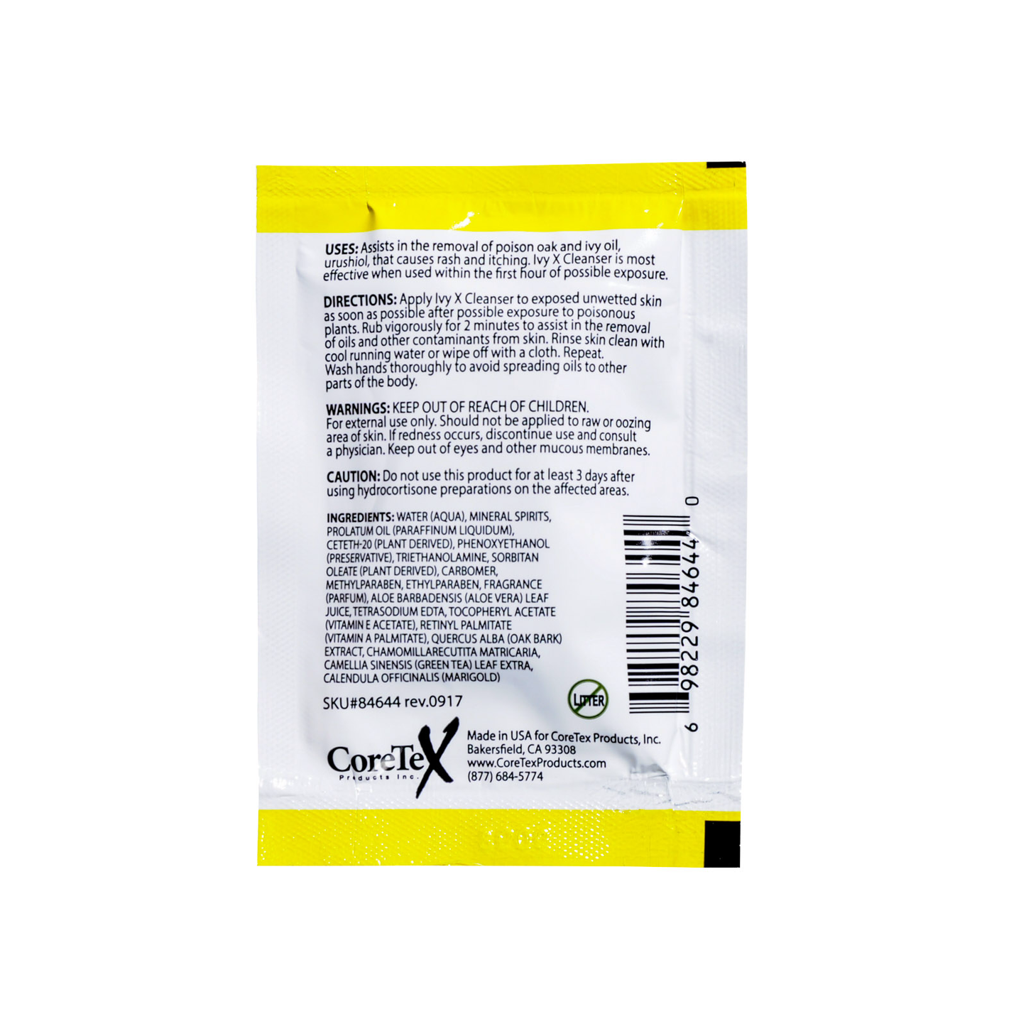 Ivy X Poison Oak & Ivy Cleansing Towelette 25/box