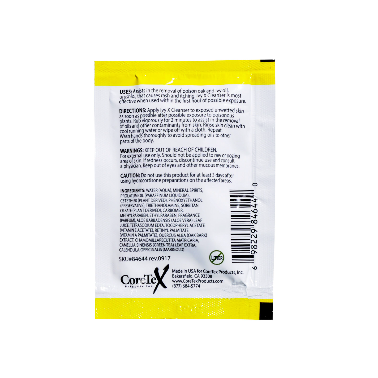 Ivy X Poison Oak & Ivy Cleansing Towelette 25/box