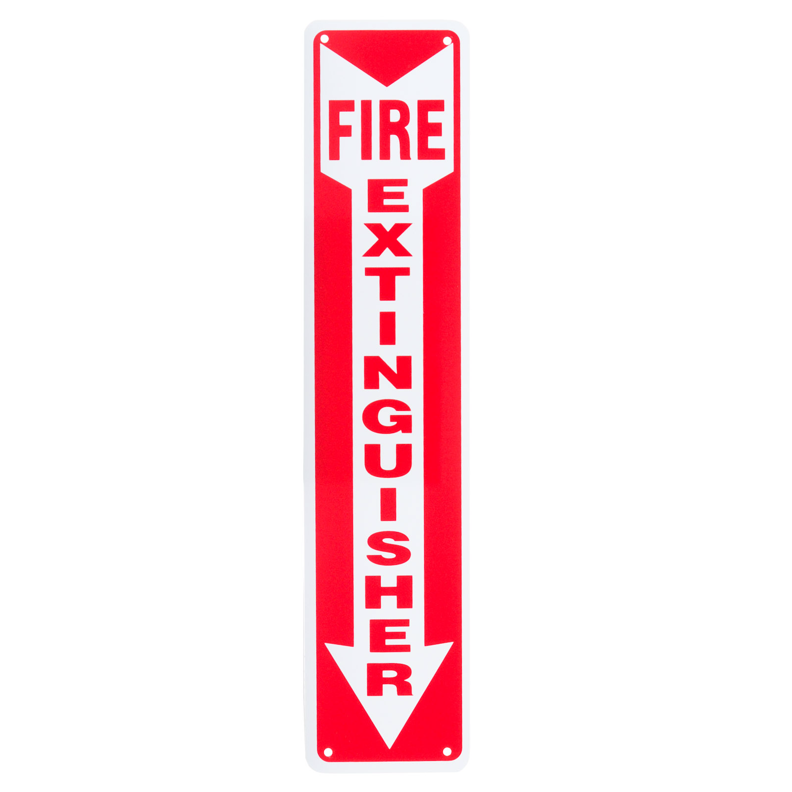 Sign Fire Extinguisher Arrow 4x18 Plastic