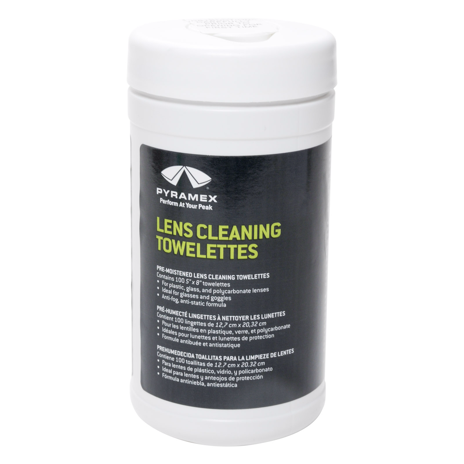 goggles cleaner Pyramex Lens Cleaning Towelettes Canister 100