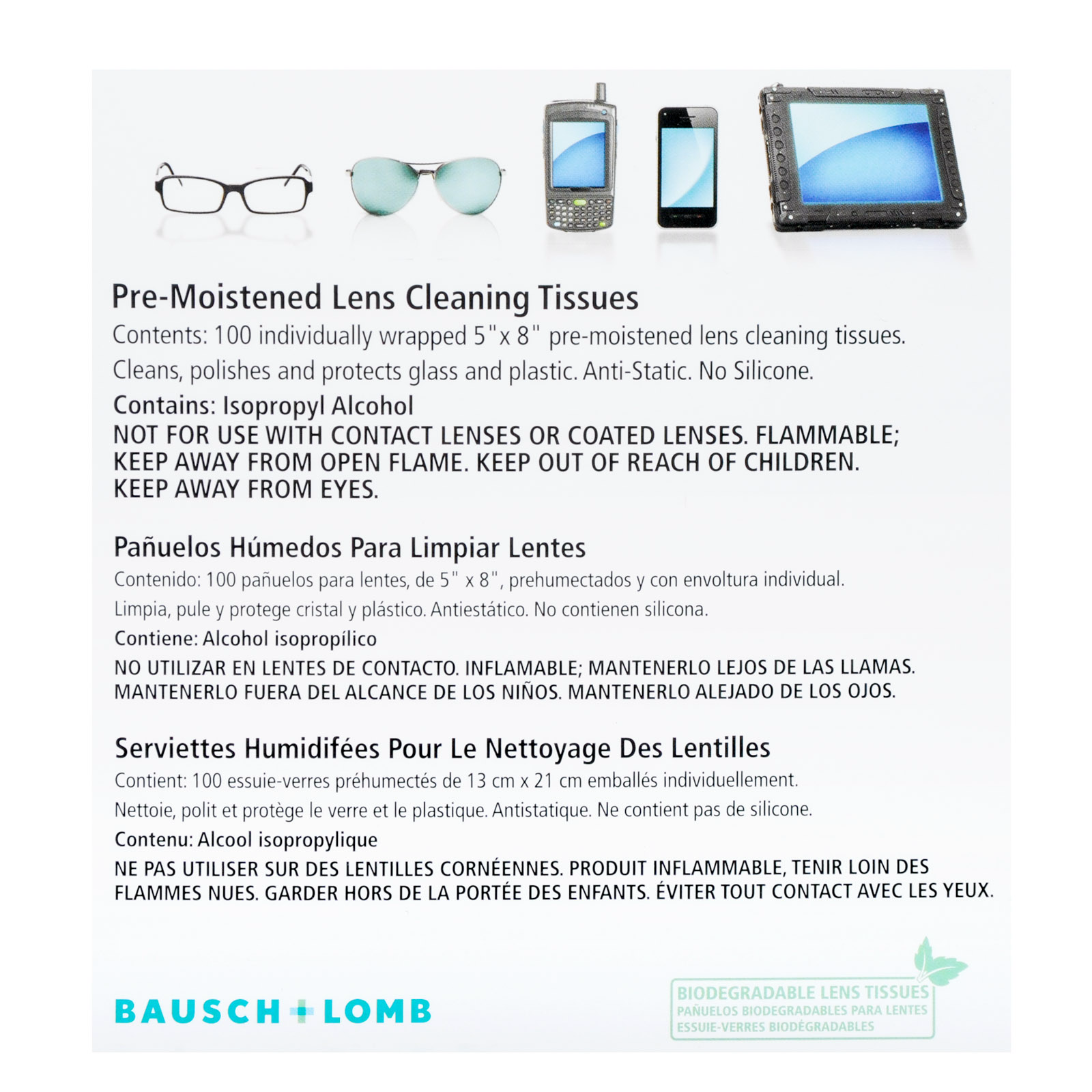 Sight Savers Premoistened Safety Glass Cleaner Wipes 100/box