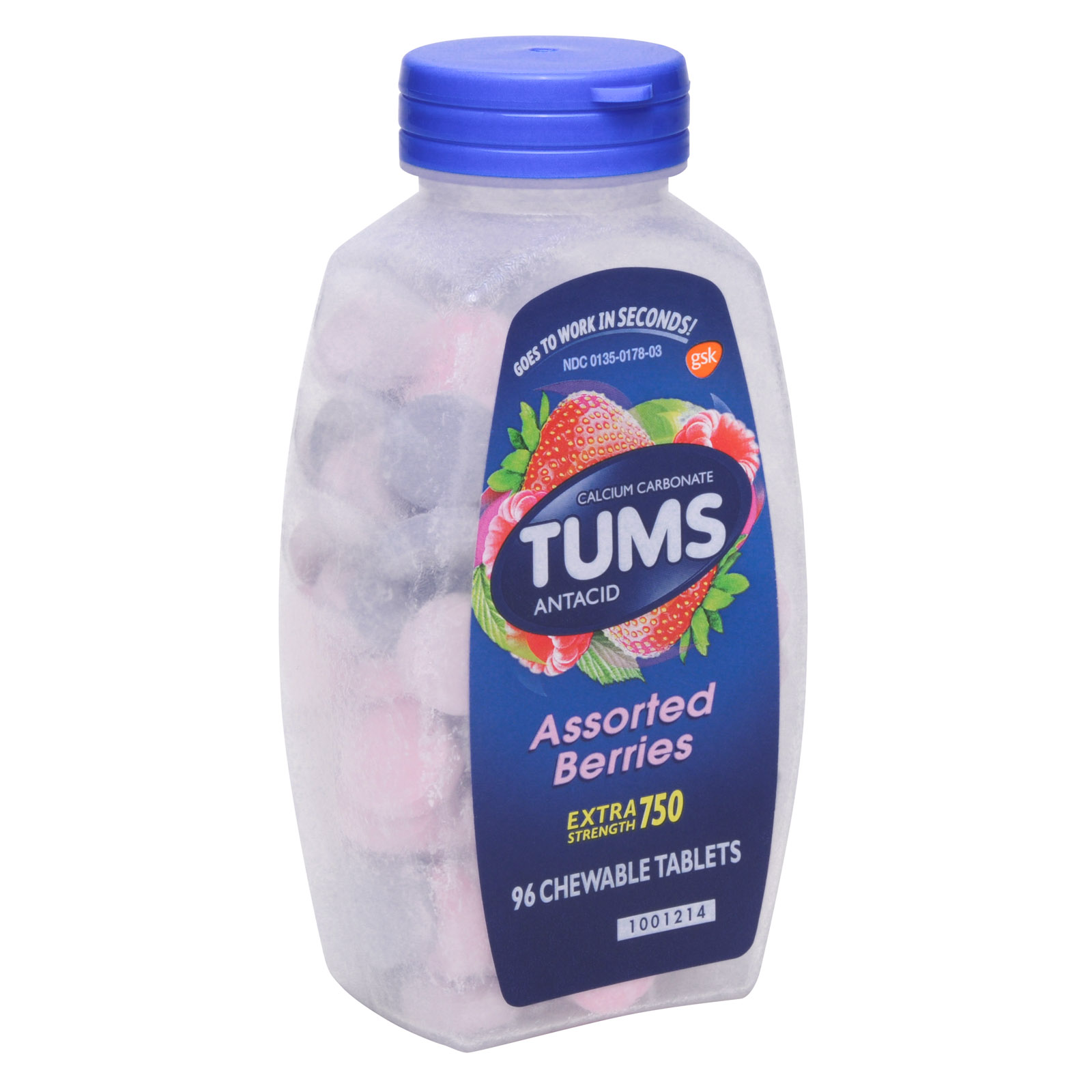 Tums Chewable Antacid Assorted Fruit Flavors 150/bottle