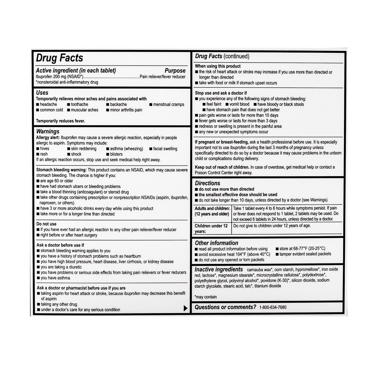 Dover Addaprin Ibuprofen Pain Relief Tablets Industrial Packets 250x 2