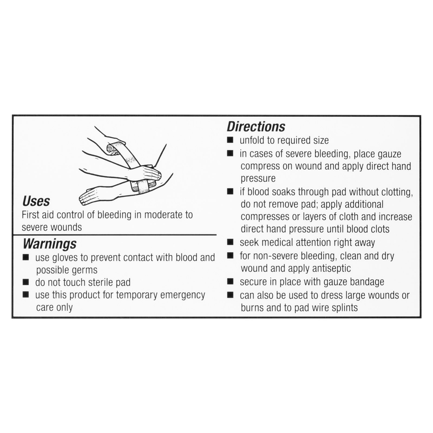Unitized Kit Refill Gauze Bandage Compress 18 X 36 2/box