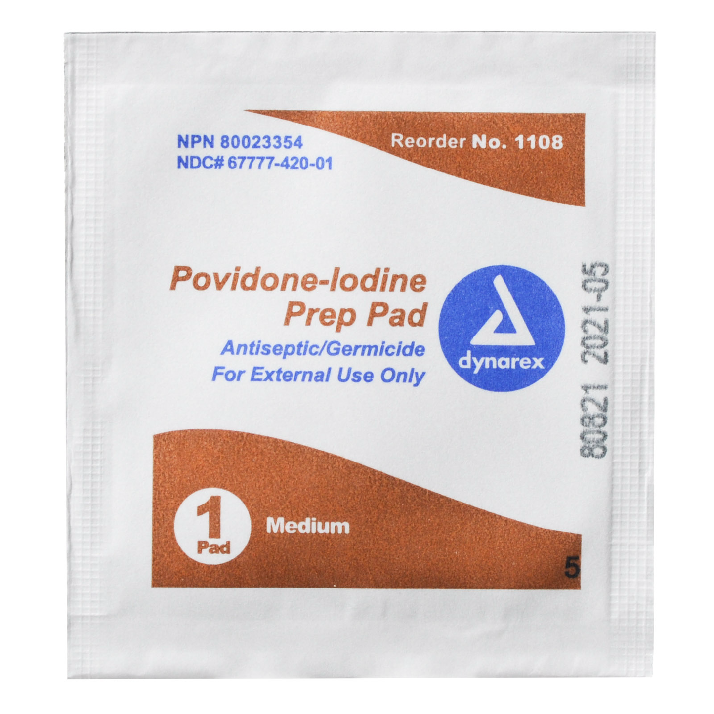 Povidone Iodine Antiseptic Prep Pads Medium 100/box