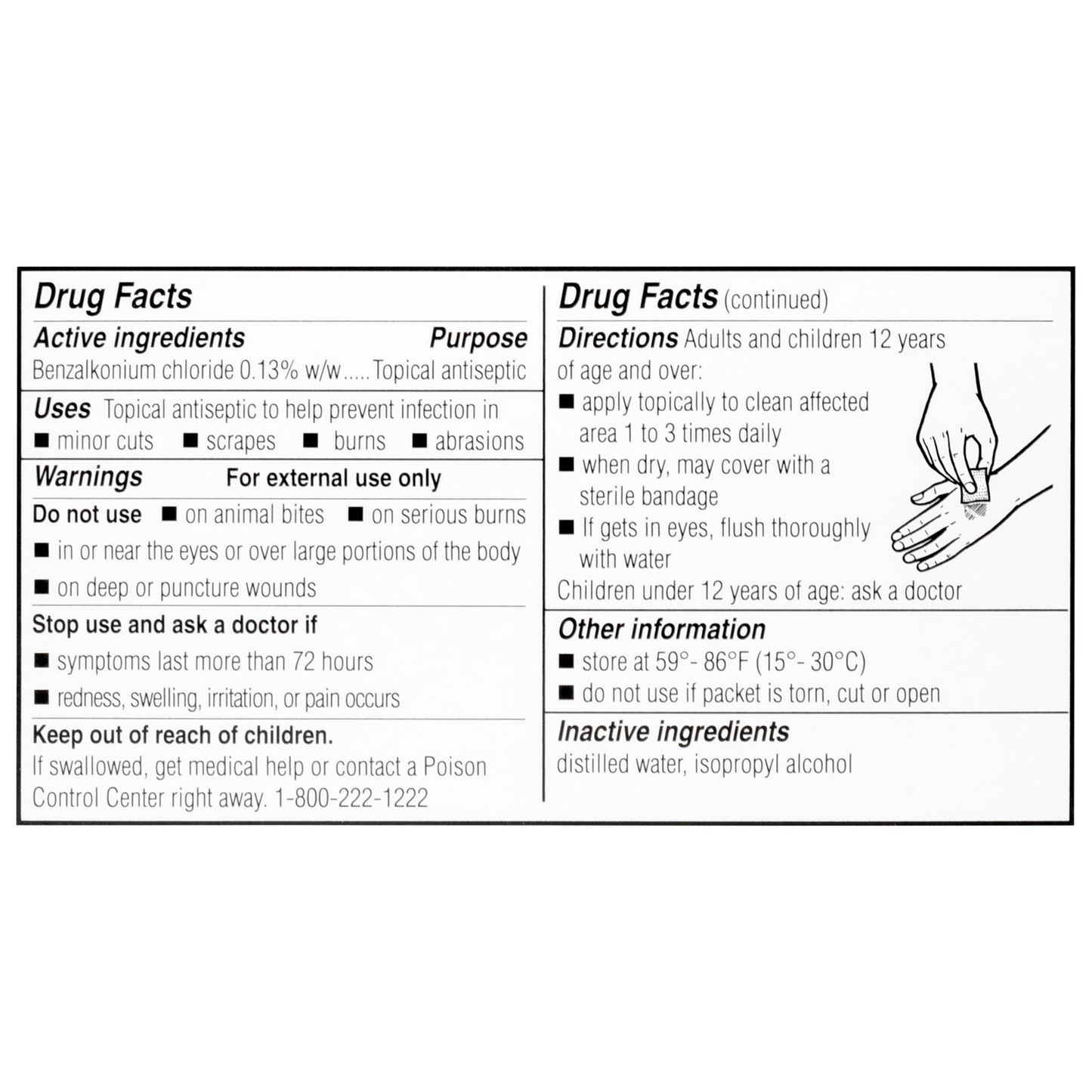 Unitized Kit Refill Antiseptic Wipe Towelettes 10/box