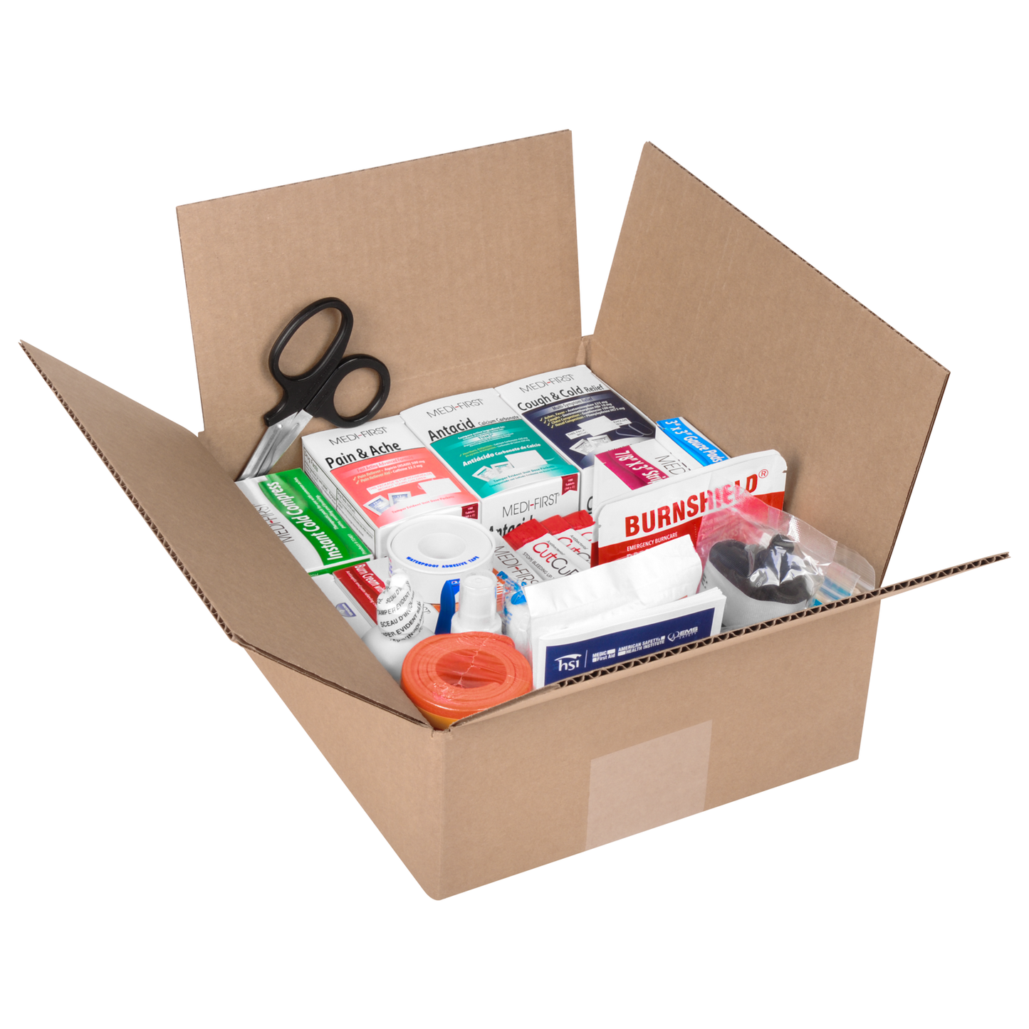 Small 2 Shelf Workplace First Aid Kit Refill With Medications 360 Piece
