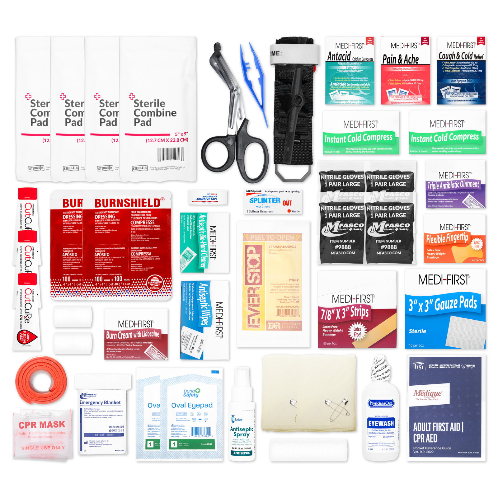 Small 2 Shelf Workplace First Aid Kit Refill With Medications 360 Piece