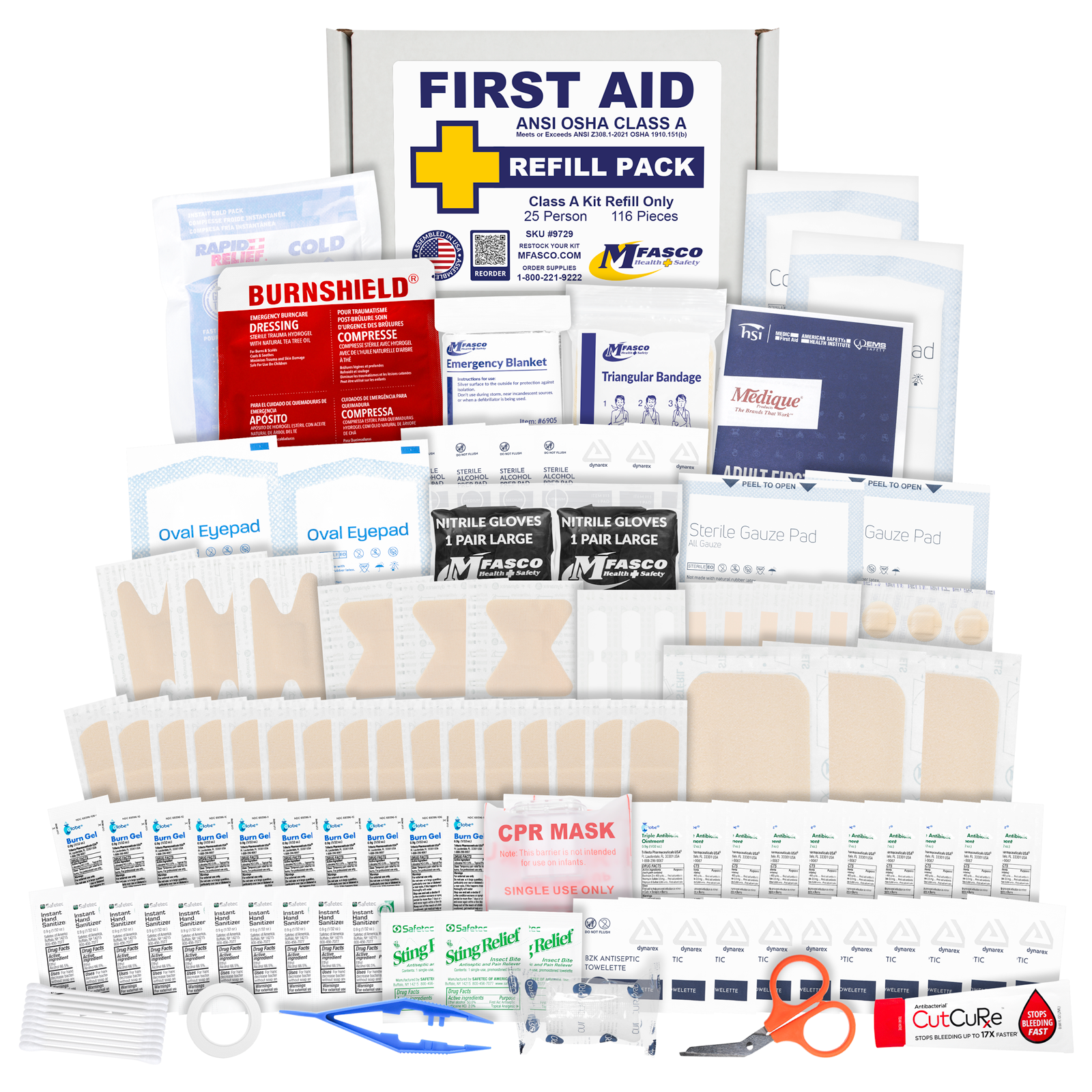 OSHA/ANSI 2021 First Aid Kit Class A Refill Only 116 Piece