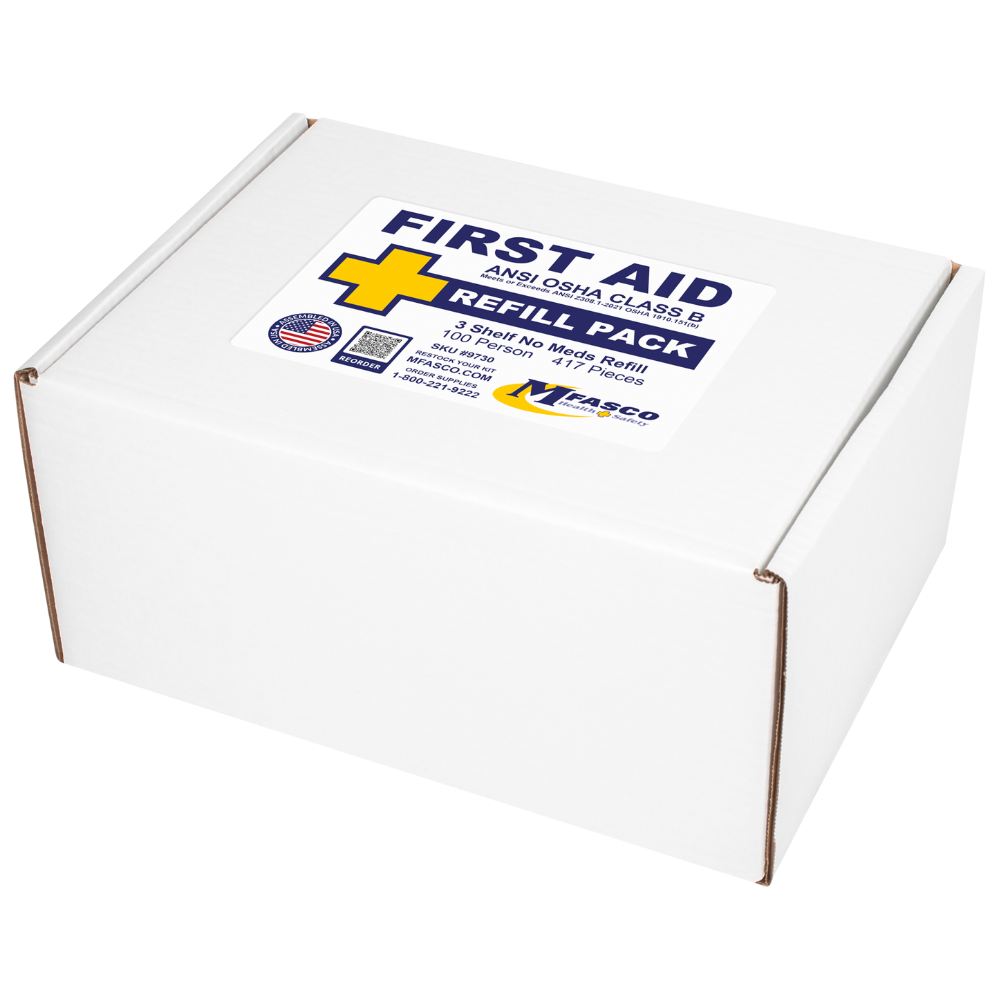 Medium 3 Shelf Workplace First Aid Kit Refill Pack No Medications 417 Piece