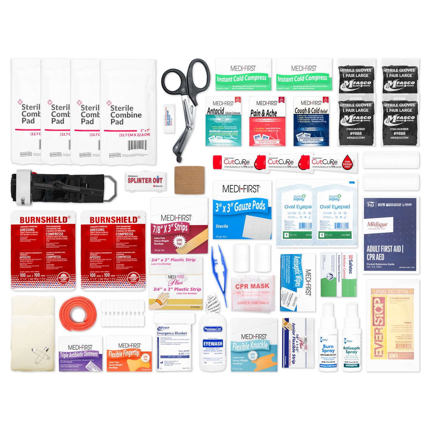 Medium 3 Shelf Workplace First Aid Kit Refill With Medications 546 Piece