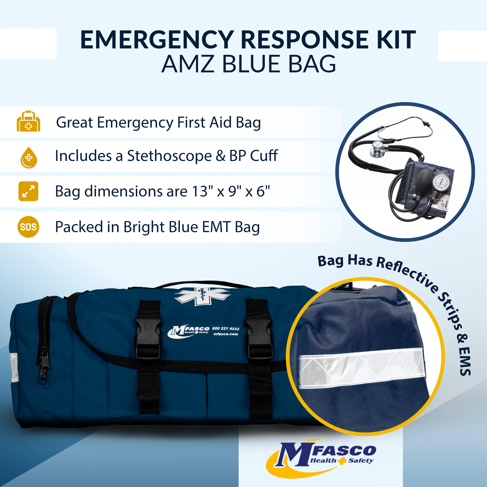 Emergency Response Kit Amz Fill Blue Bag
